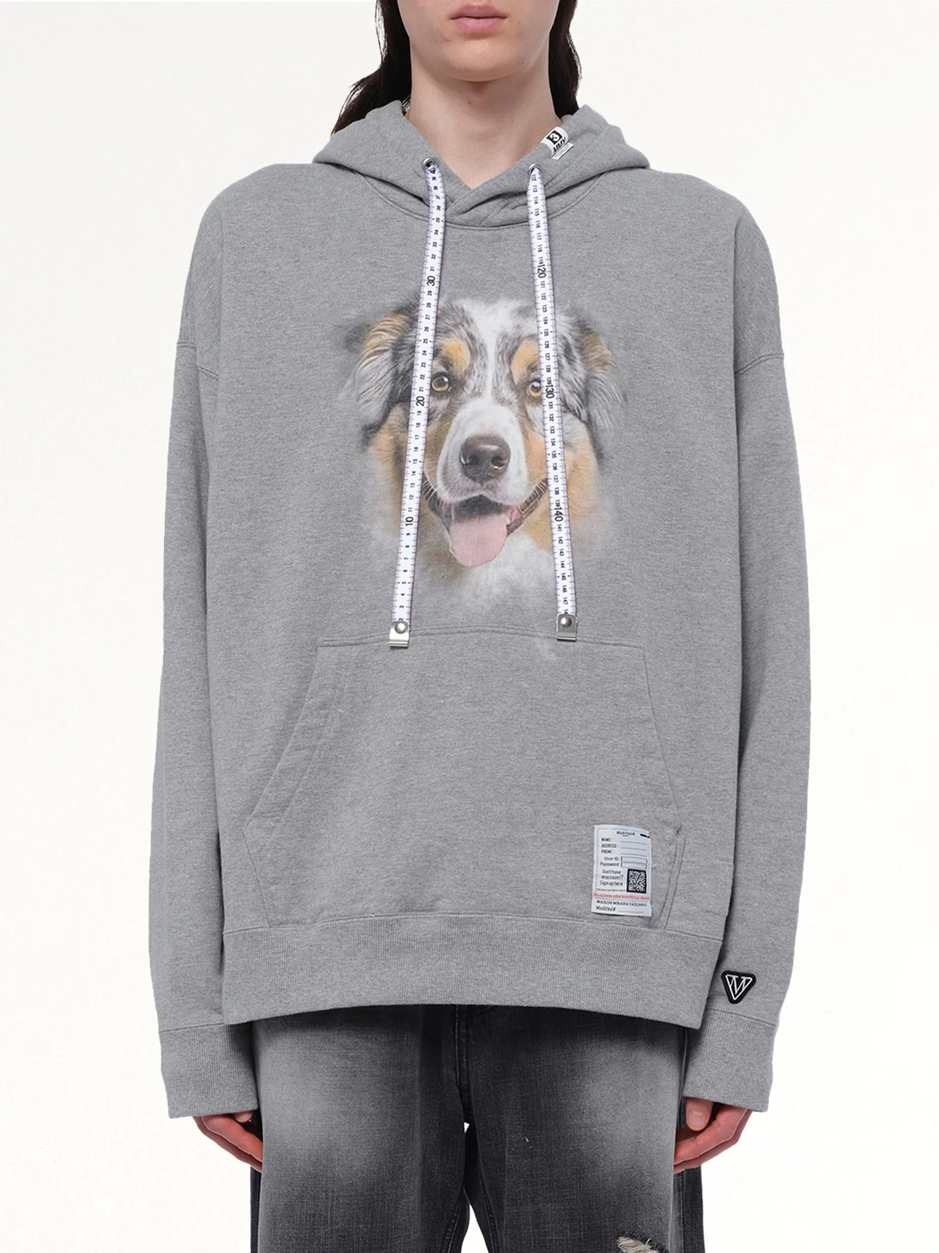 Dog Printed Hoodie in Gray sold by MARAIS