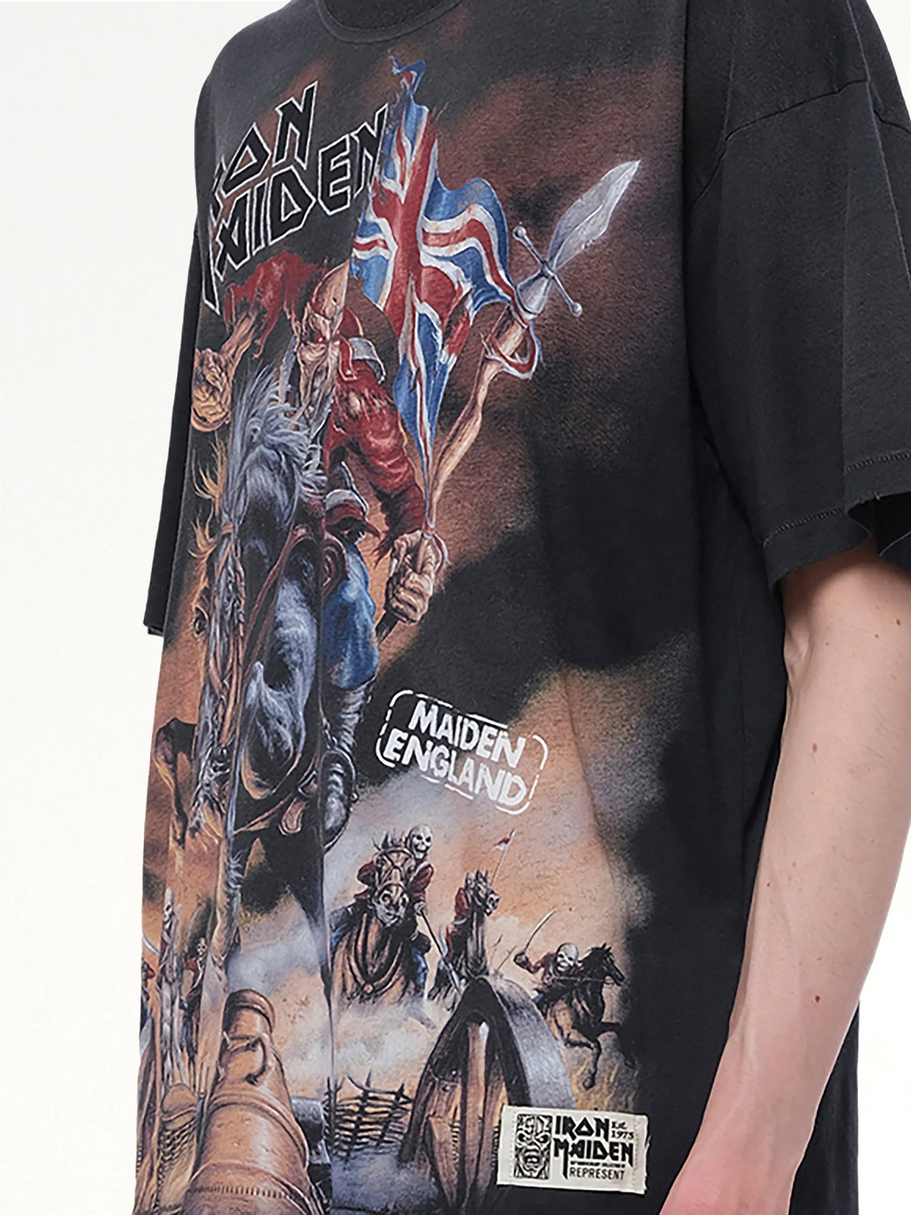 Iron Maiden Steed T-Shirt in Stained Black sold by MARAIS product image thumbnail 3