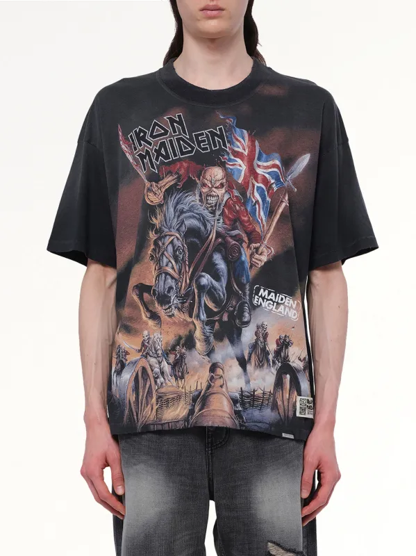 Iron Maiden Steed T-Shirt in Stained Black sold by MARAIS
