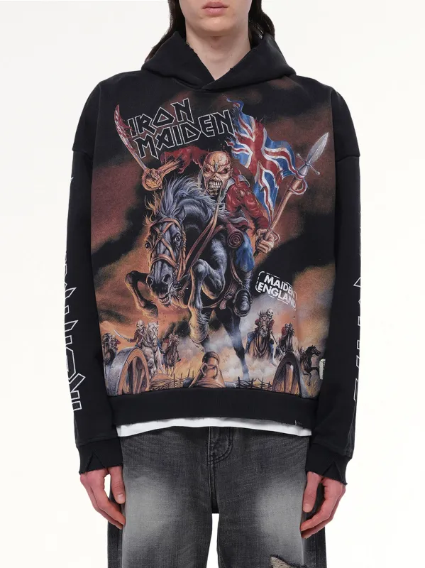 Iron Maiden Steed Hoodie in Stained Black sold by MARAIS