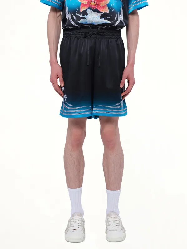 Silk Satin Blades Shorts in Multicolour sold by MARAIS