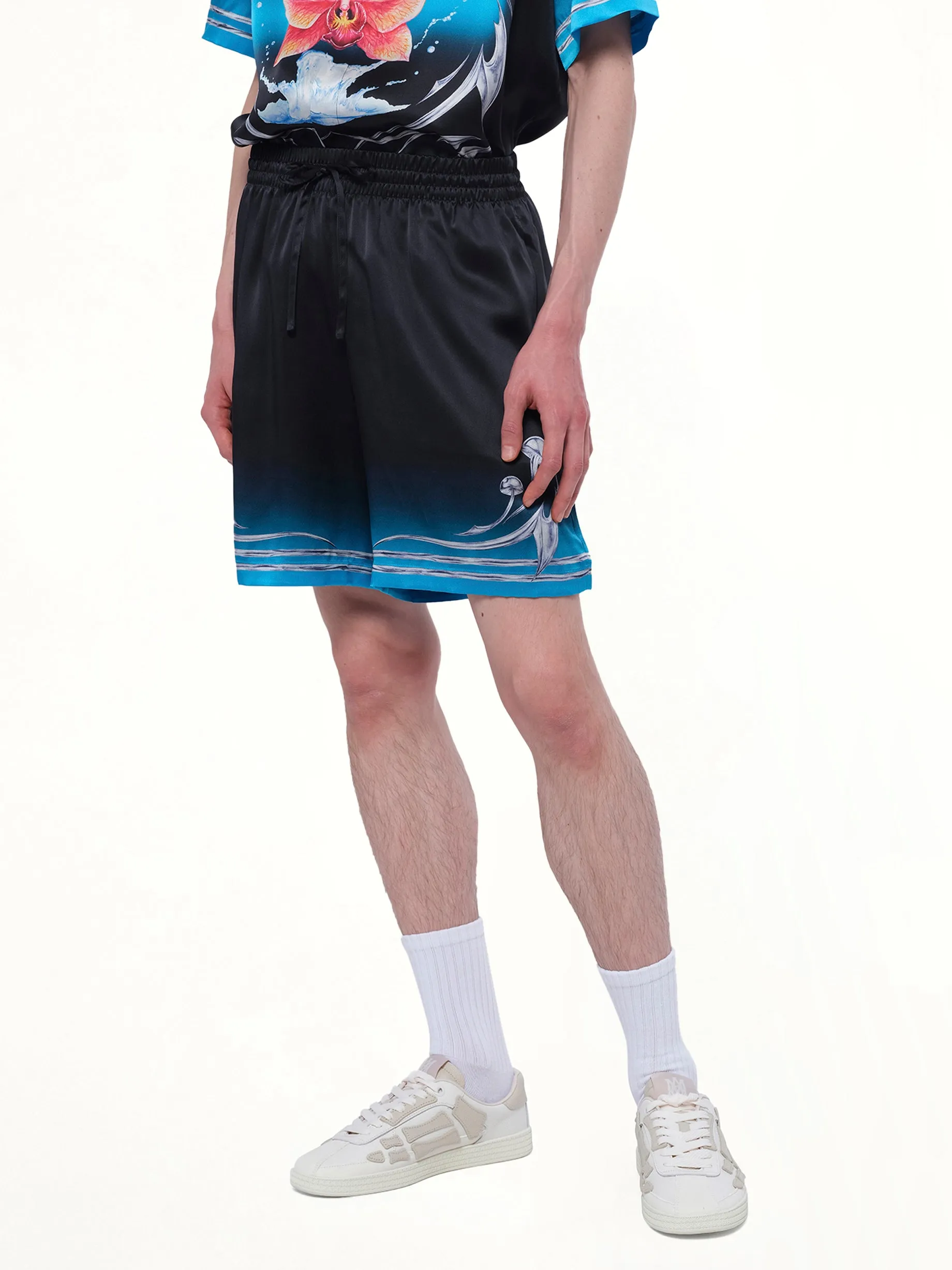 Silk Satin Blades Shorts in Multicolour sold by MARAIS product image thumbnail 4