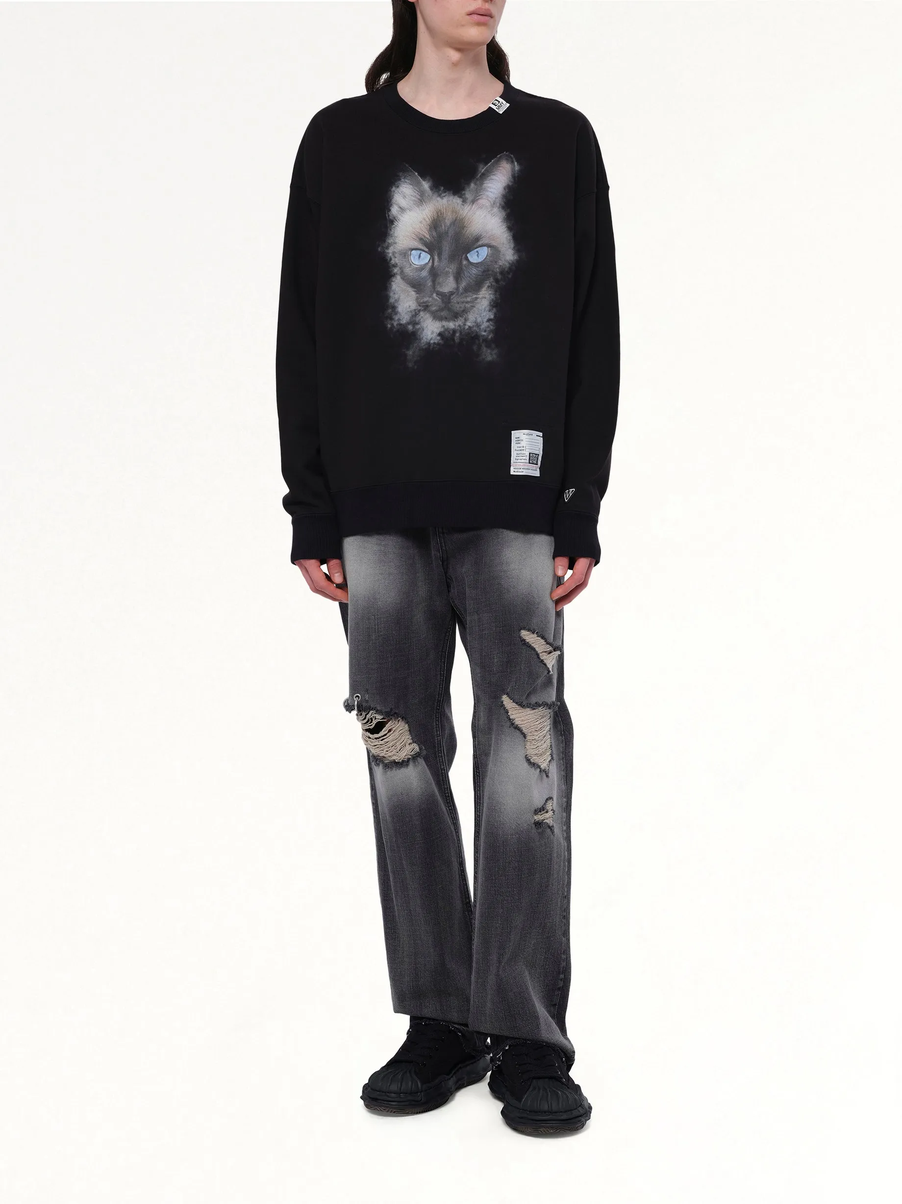 Cat Printed Pullover in Black sold by MARAIS product image thumbnail 4