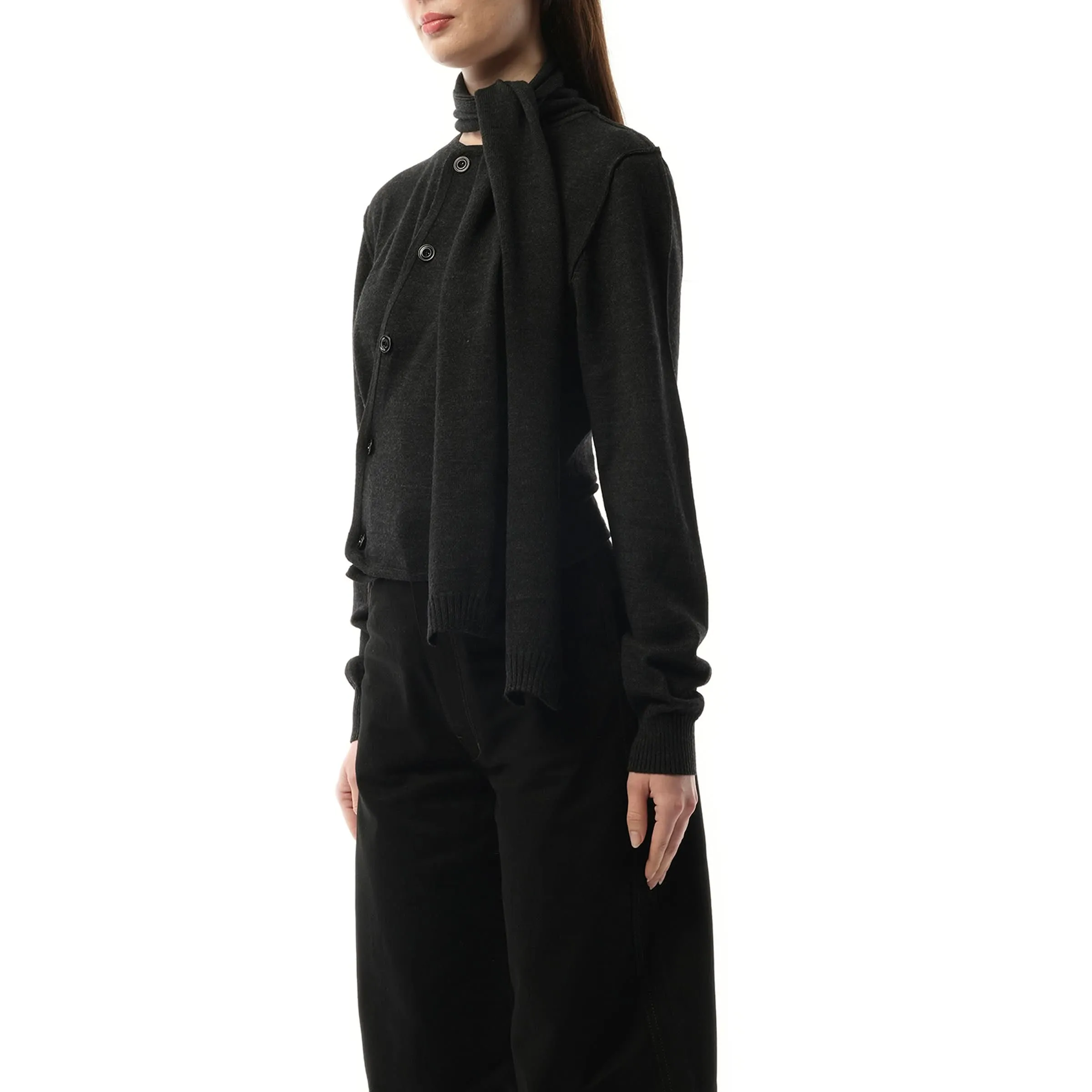 Twisted Cardigan with Scarf in Anthracite sold by MARAIS product image thumbnail 5