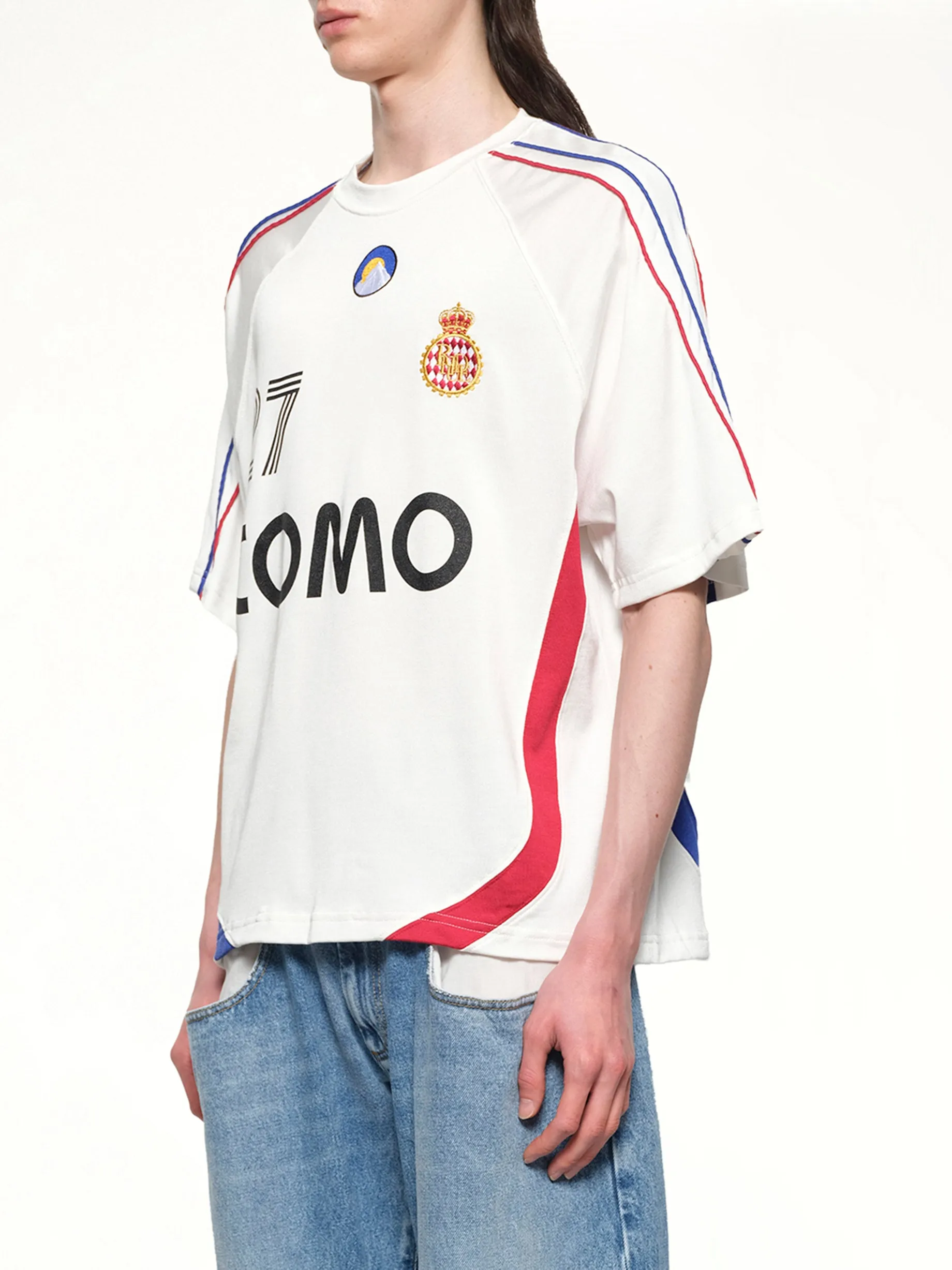 Rhude 27 Jersey in Off White/Navy/Red sold by MARAIS product image thumbnail 3