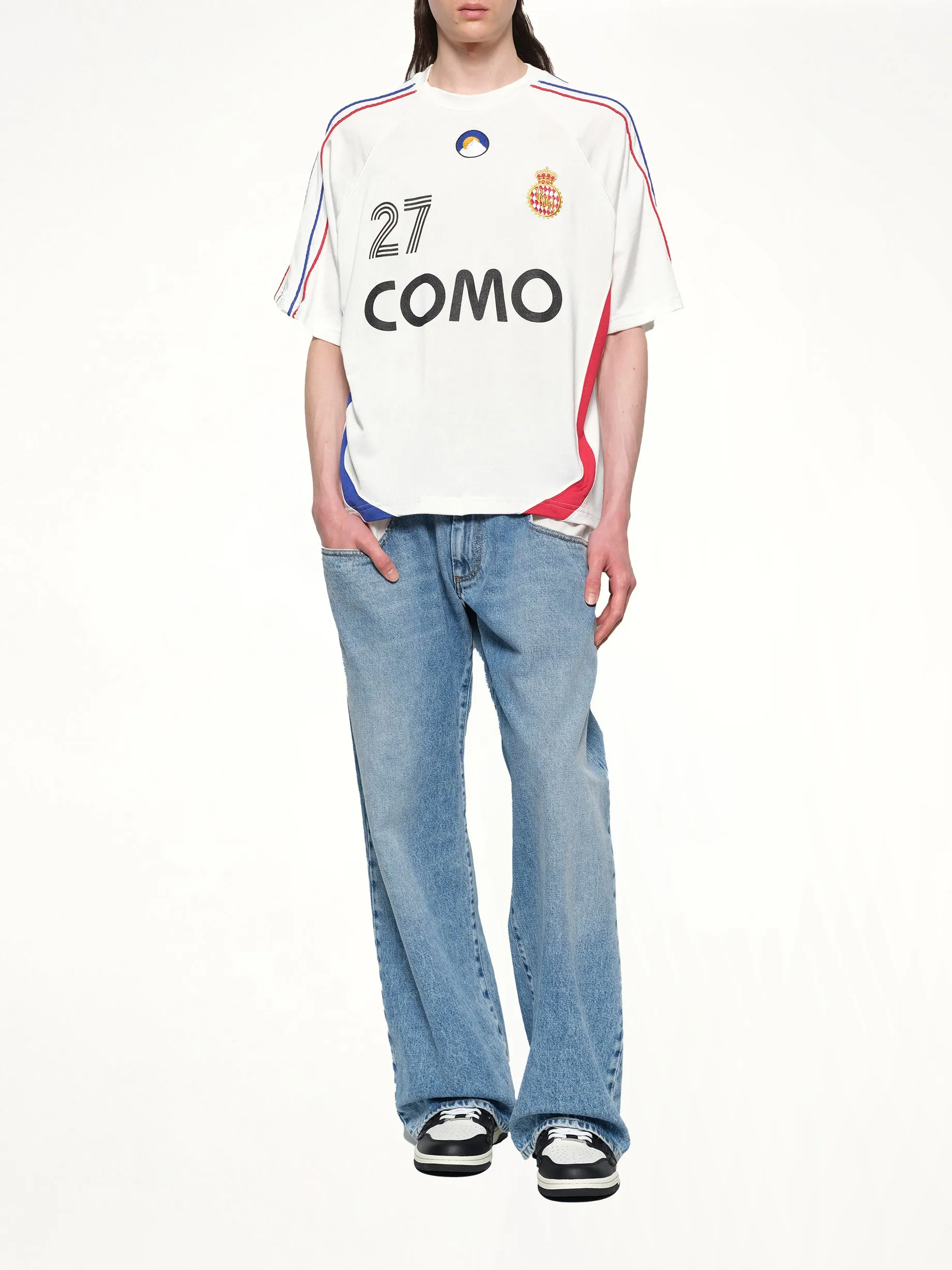 Rhude 27 Jersey in Off White/Navy/Red sold by MARAIS product image thumbnail 4