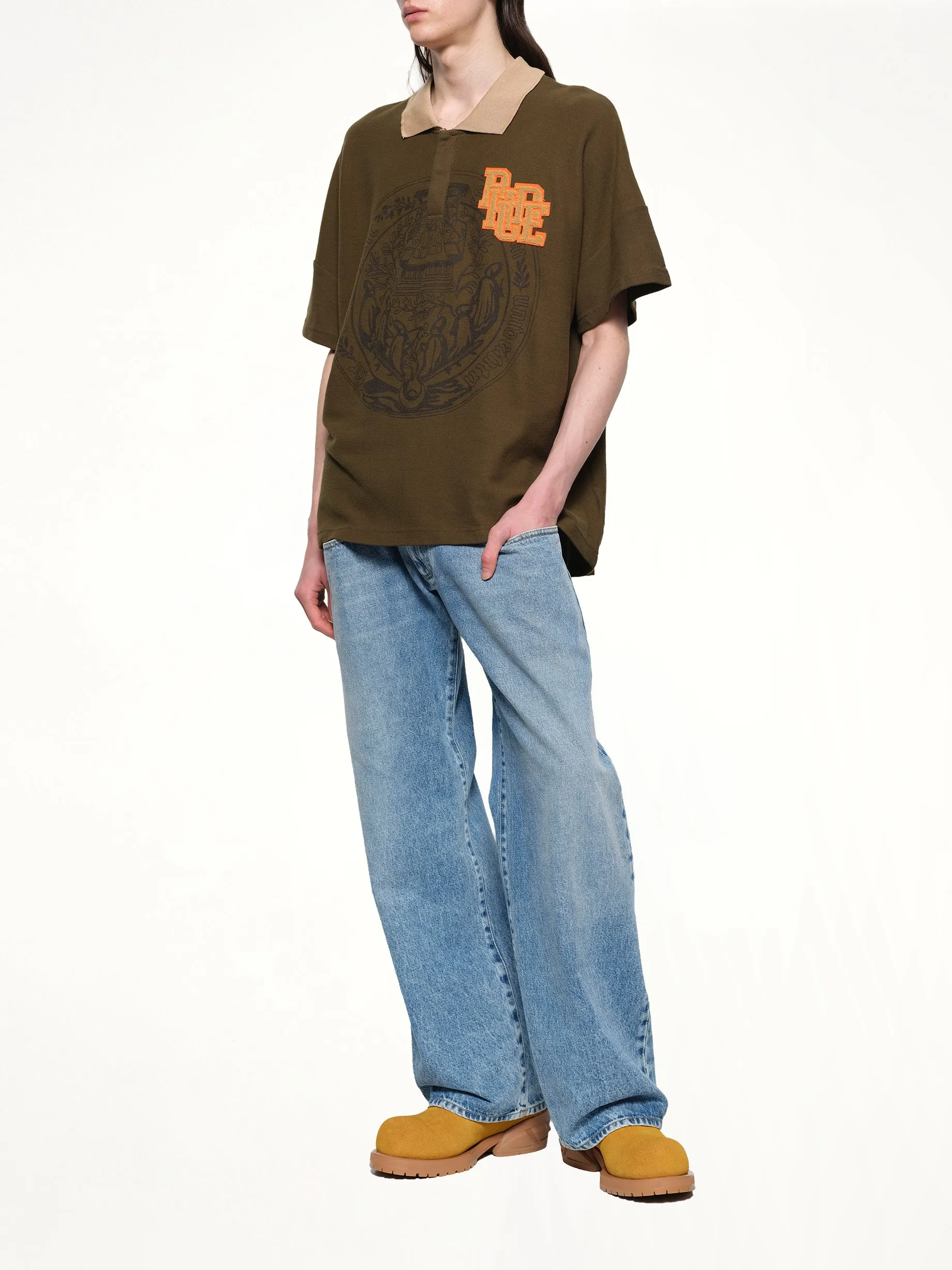 Scramble Logo Stamp Polo in Green sold by MARAIS product image thumbnail 4