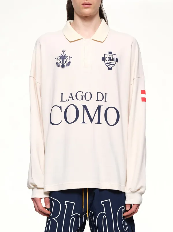 FC Como Pique Polo in White made by Rhude