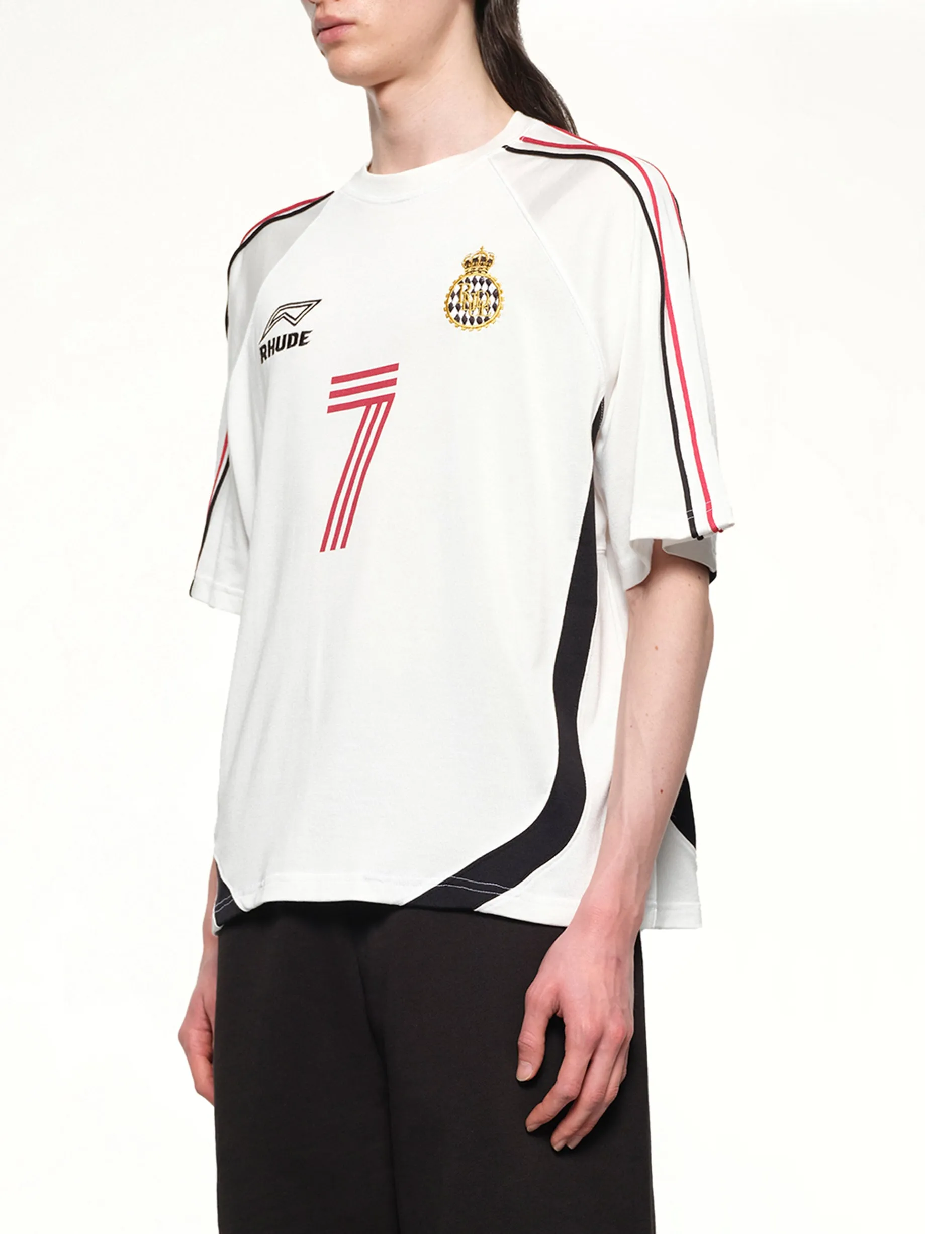 Lundun Soccer Jersey in White/Black/Red sold by MARAIS product image thumbnail 3