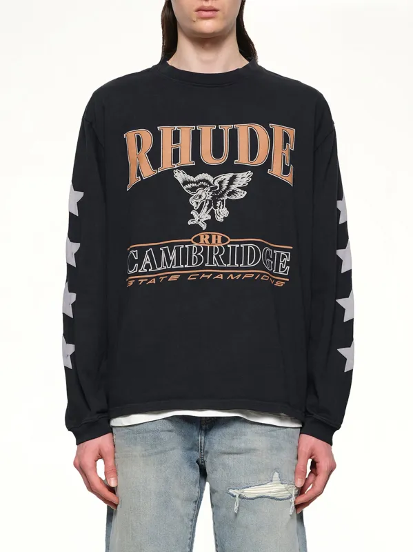 Cambridge State Champs LS T-Shirt in Vintage Black sold by MARAIS