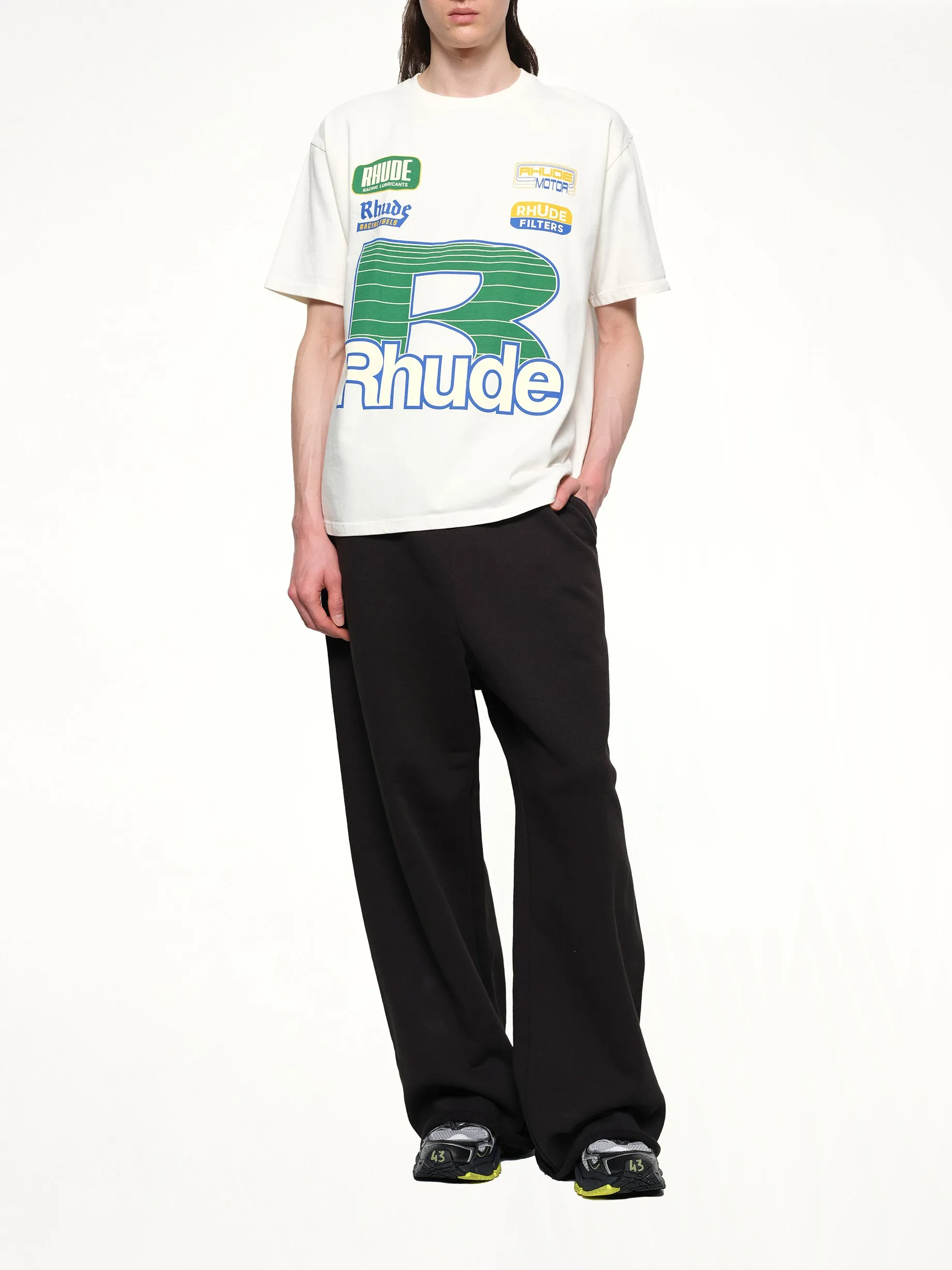 Roadway Racing T-Shirt in Vintage White sold by MARAIS product image thumbnail 4