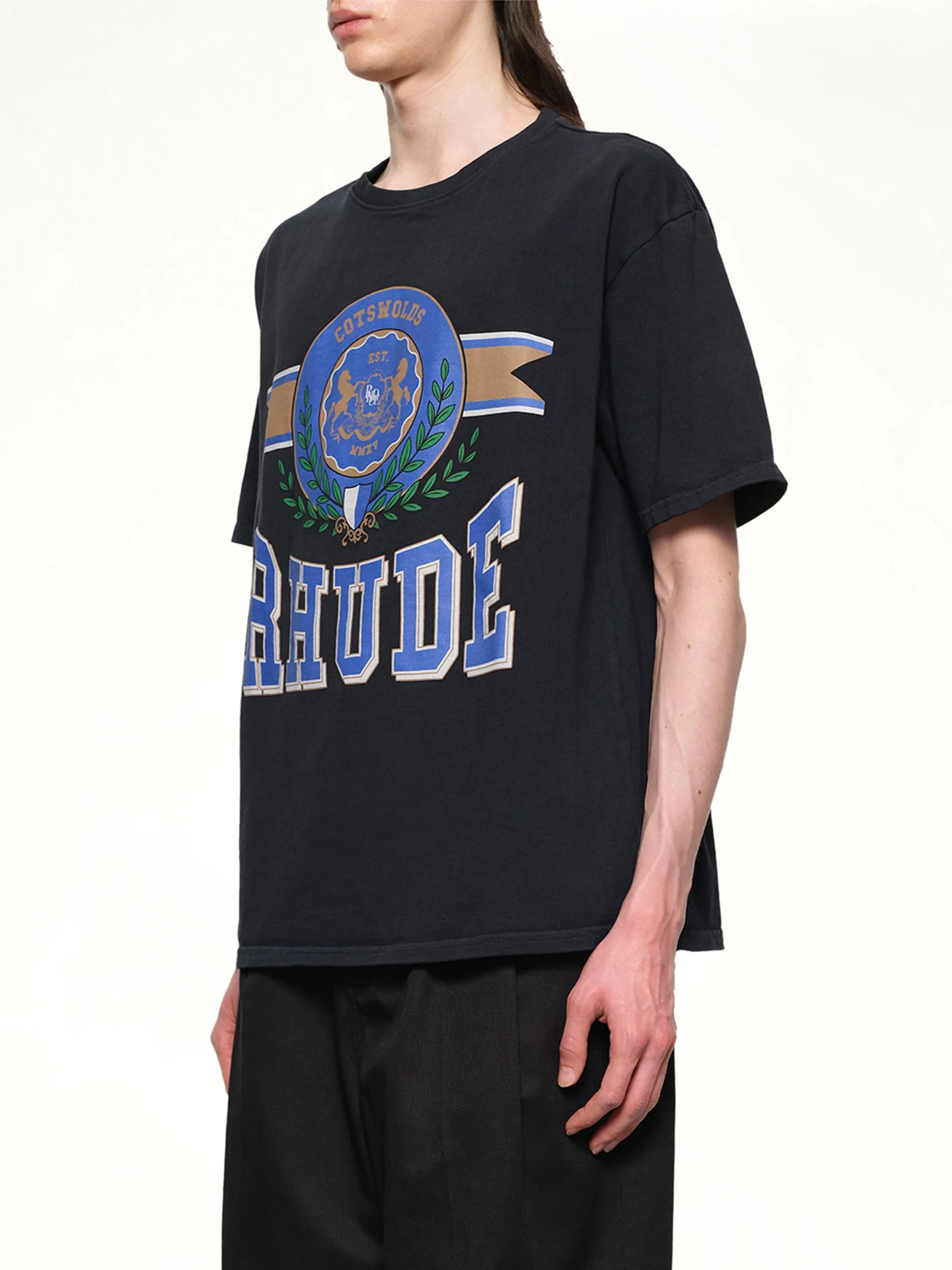 Cotswold Crest T-Shirt in Vintage Black sold by MARAIS product image thumbnail 3