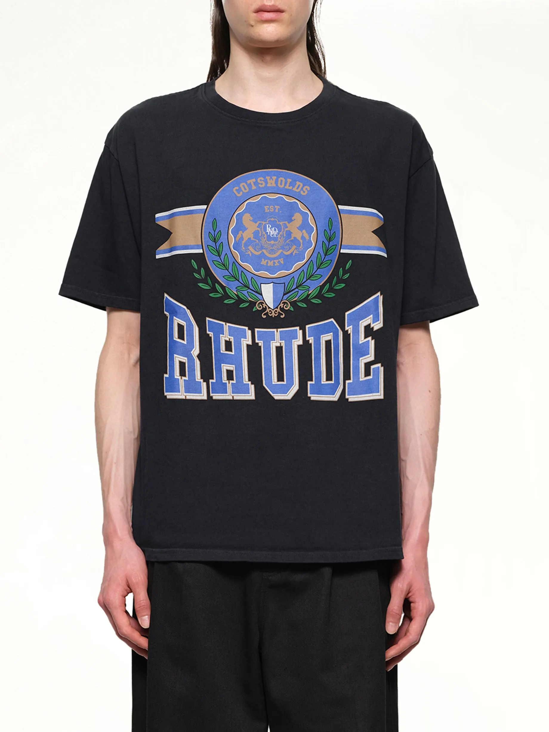 Cotswold Crest T-Shirt in Vintage Black sold by MARAIS