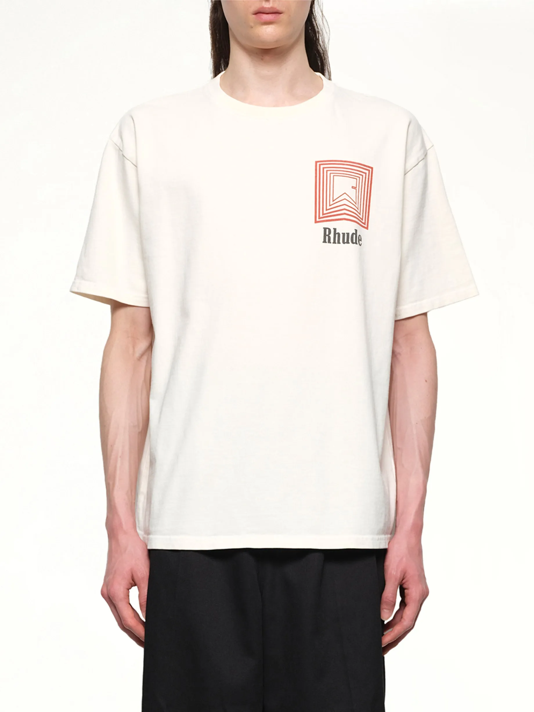 Chevron Logo Repeat T-Shirt in Vintage White sold by MARAIS