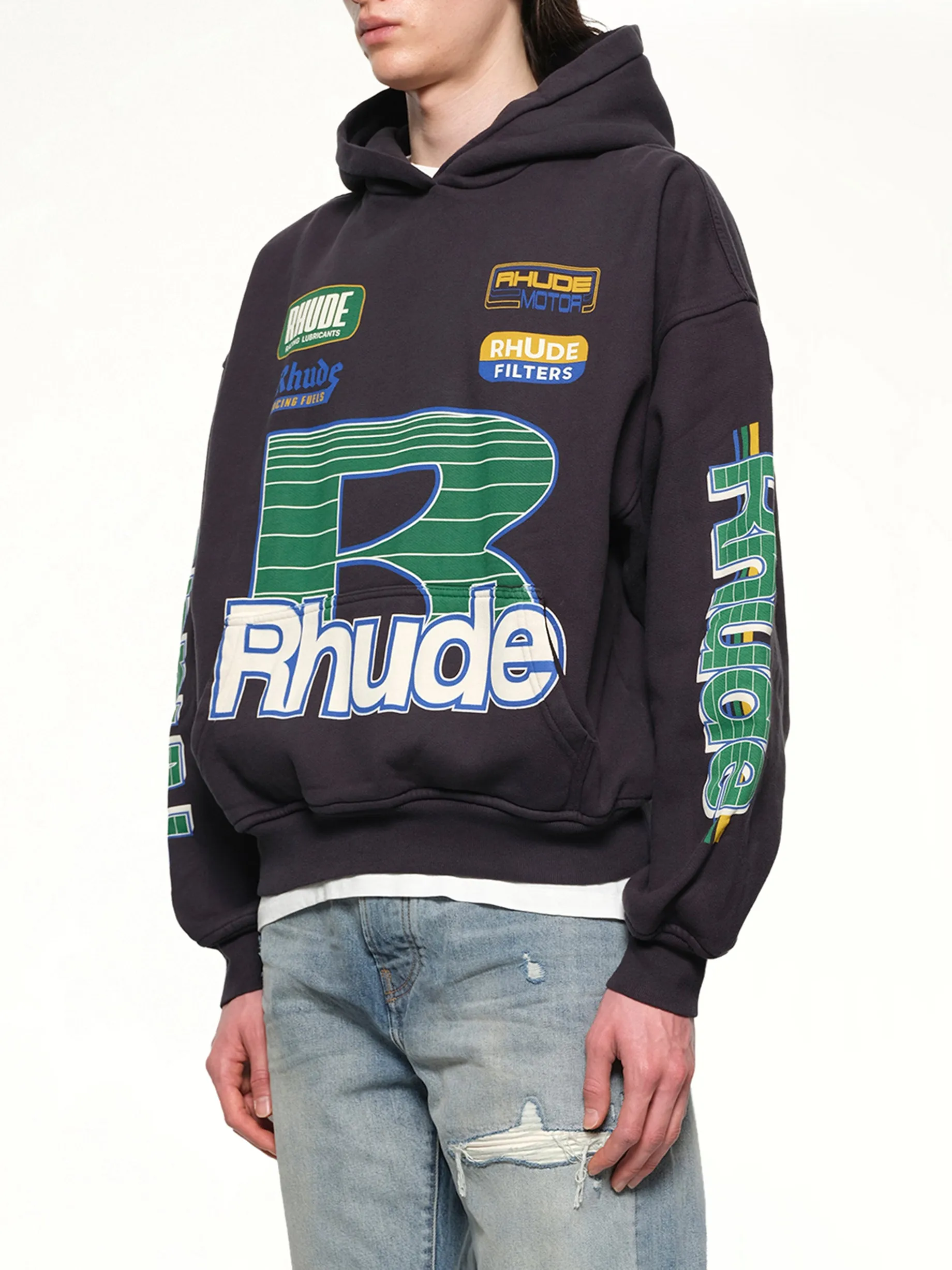 Roadway Racing Hoodie in Vintage Black sold by MARAIS product image thumbnail 3