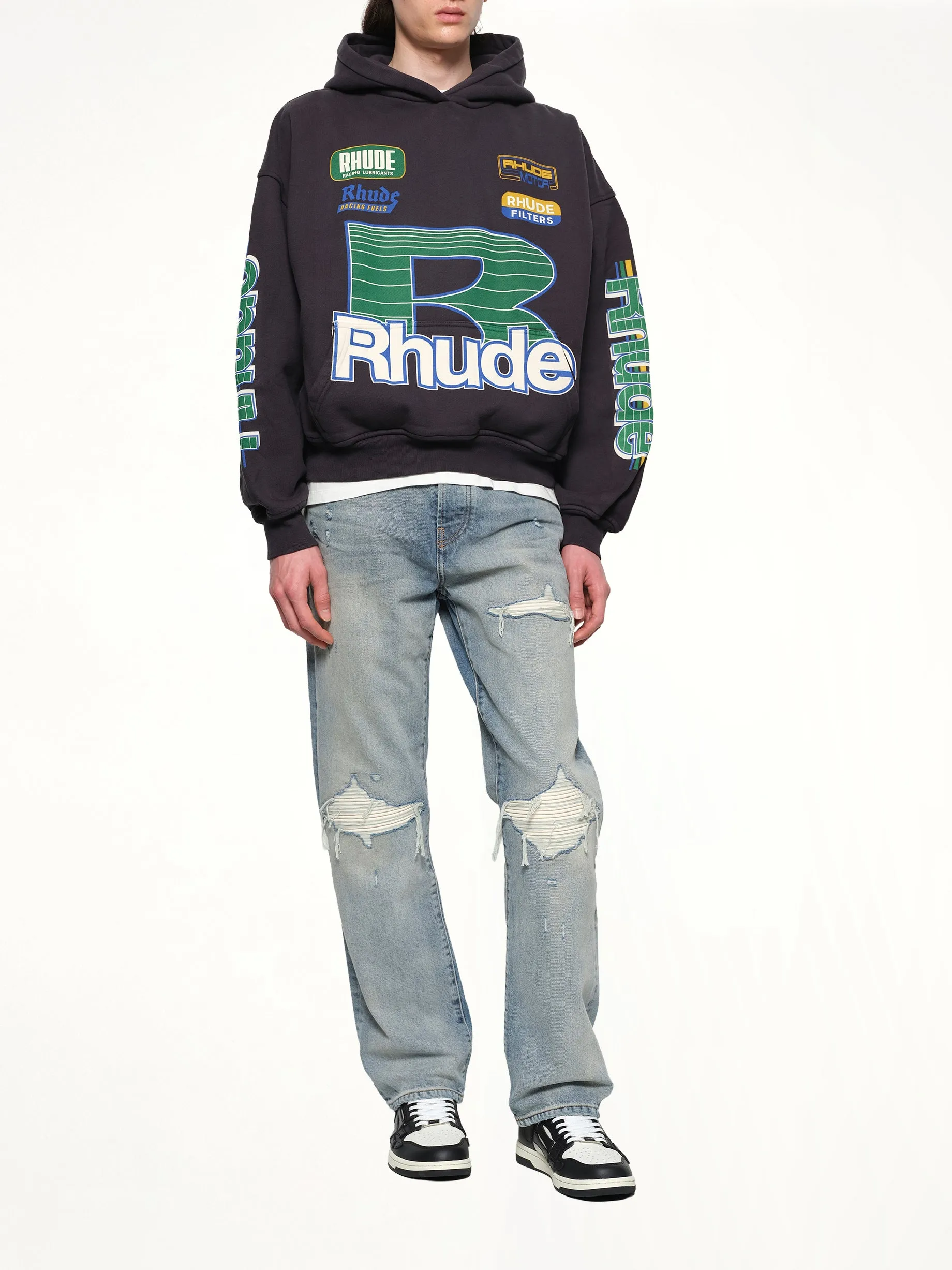 Roadway Racing Hoodie in Vintage Black sold by MARAIS product image thumbnail 4