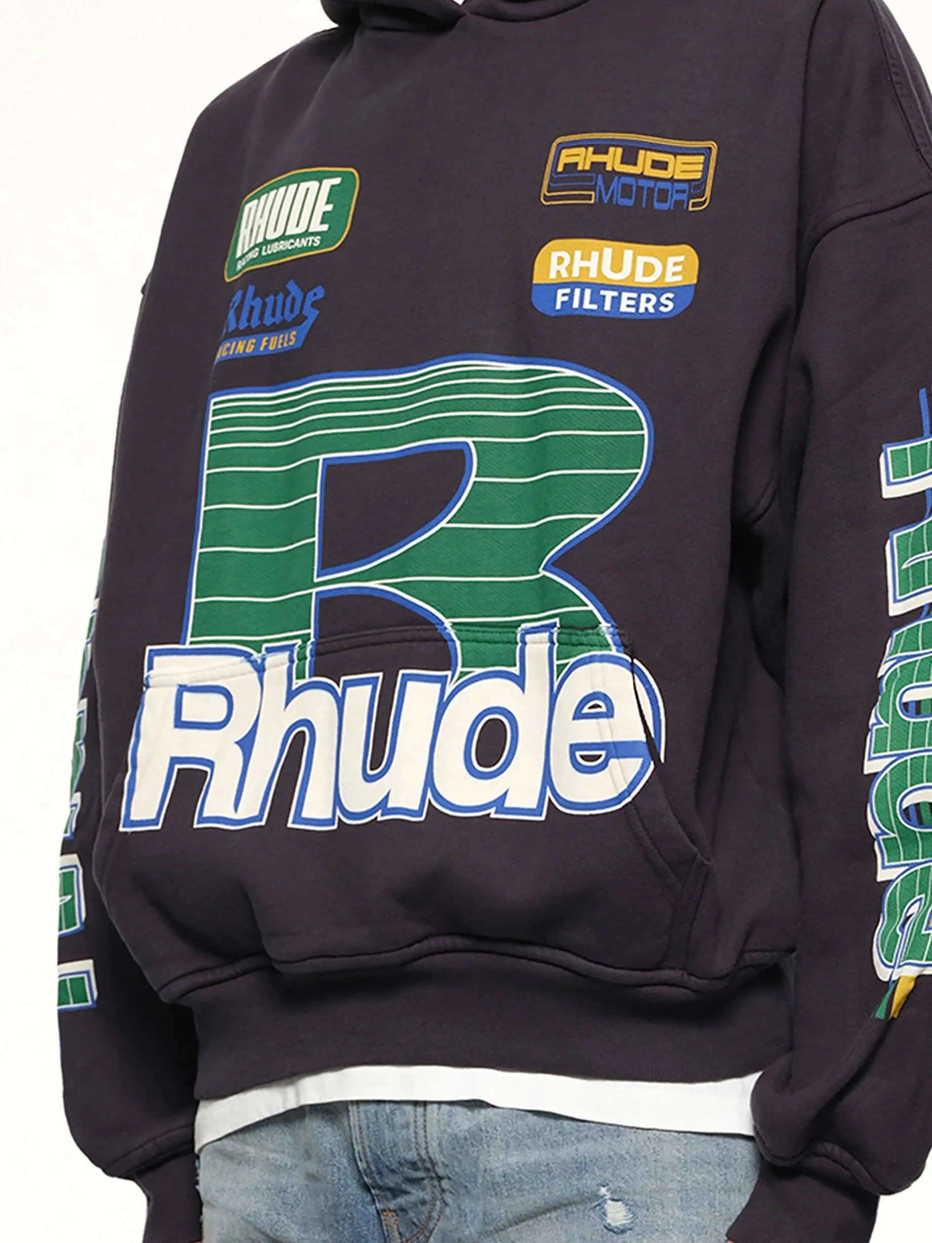 Roadway Racing Hoodie in Vintage Black sold by MARAIS product image thumbnail 5