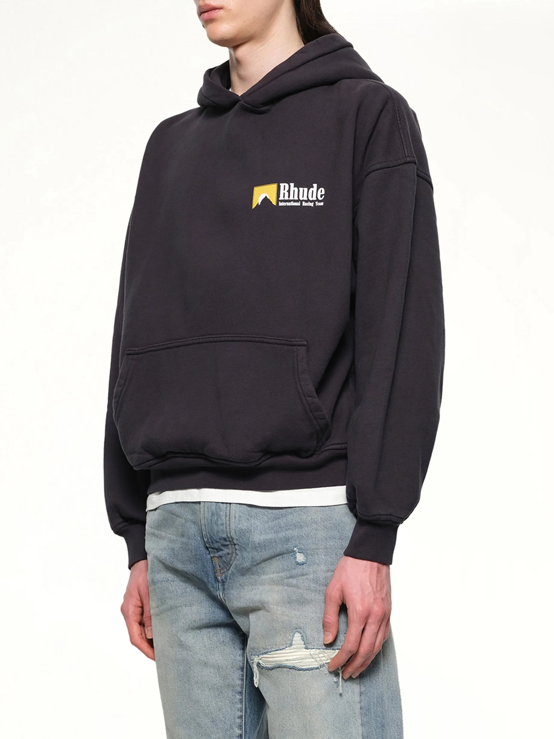 International Racing Logo Hoodie in Vintage Black sold by MARAIS product image thumbnail 3