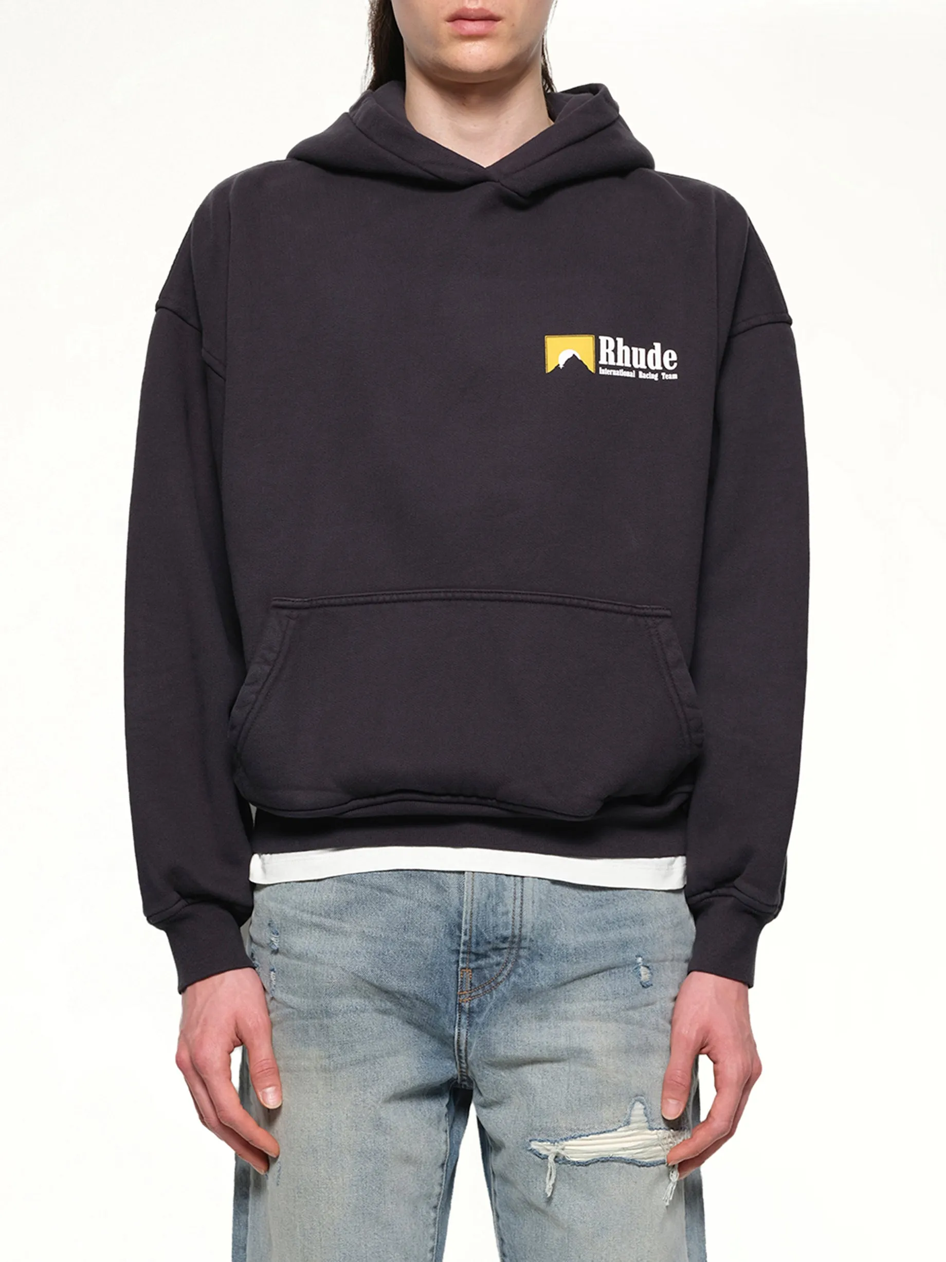 International Racing Logo Hoodie in Vintage Black sold by MARAIS