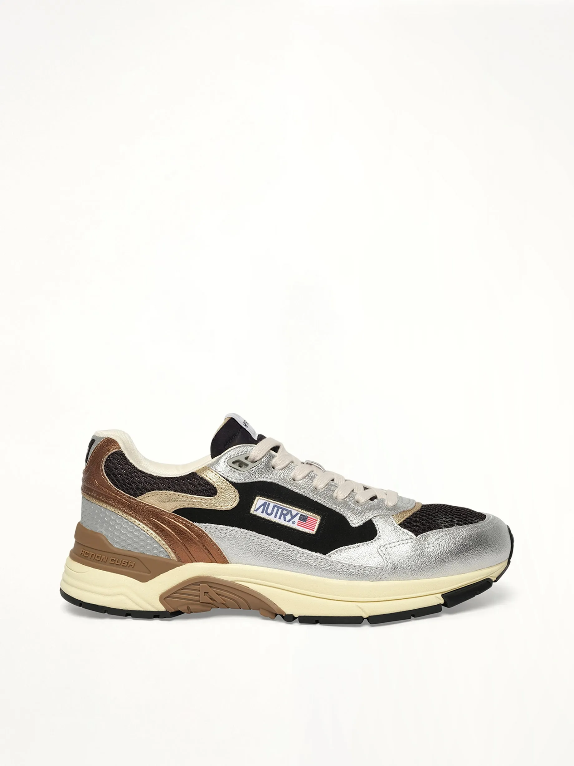 Hyperway Low Sneaker in Silver/Black sold by MARAIS