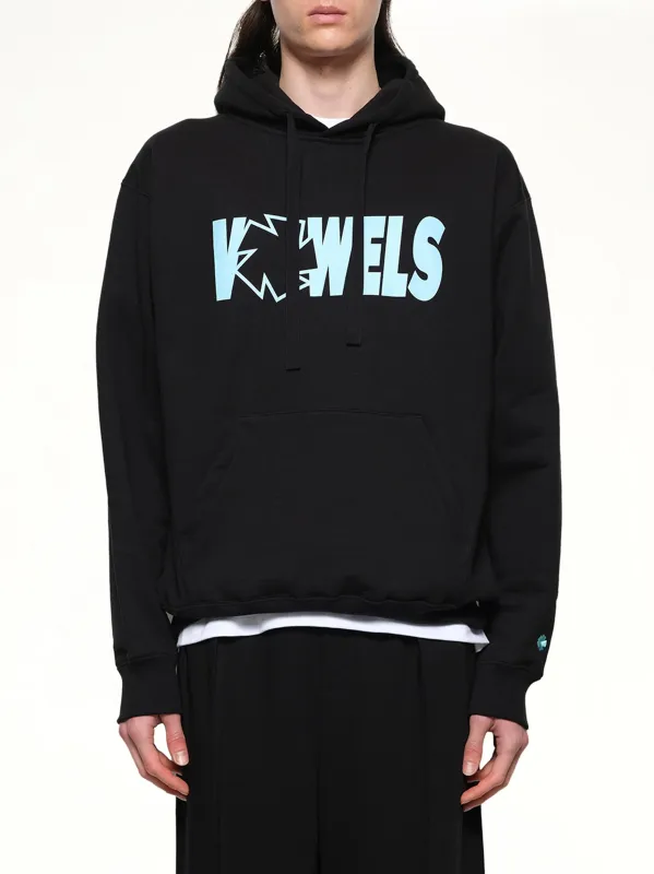 Icon Spell Out Hoodie in Black made by Vowels