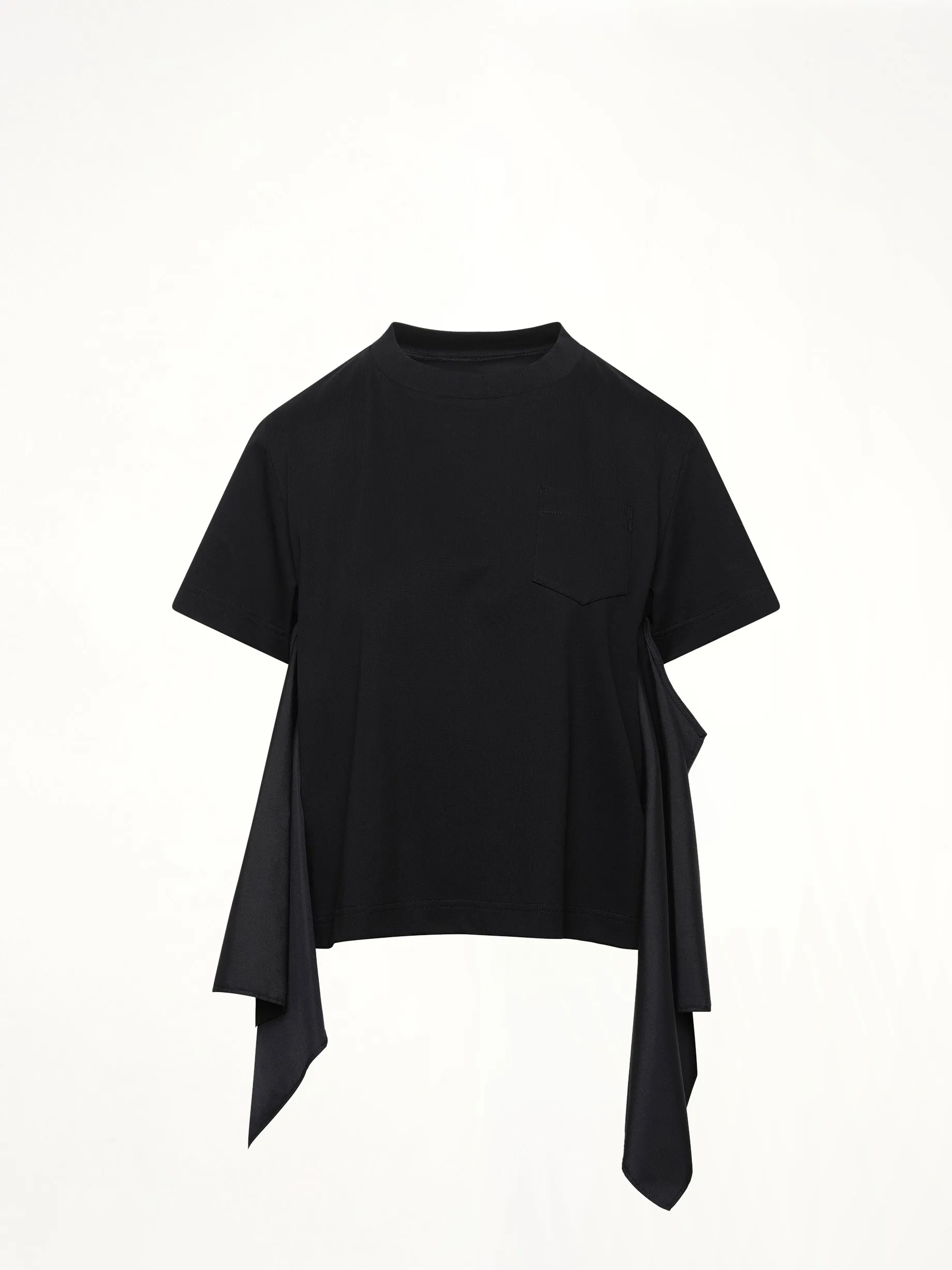 Poplin x Cotton Jersey T-Shirt in Black sold by MARAIS product image thumbnail 2
