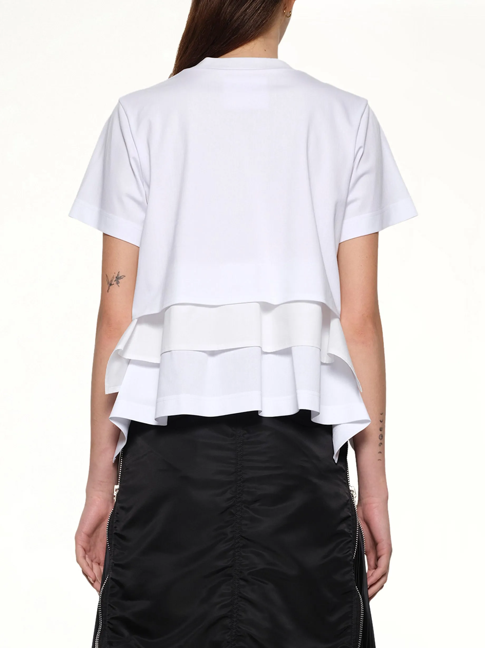 Poplin x Cotton Jersey T-Shirt in Off White sold by MARAIS product image thumbnail 5