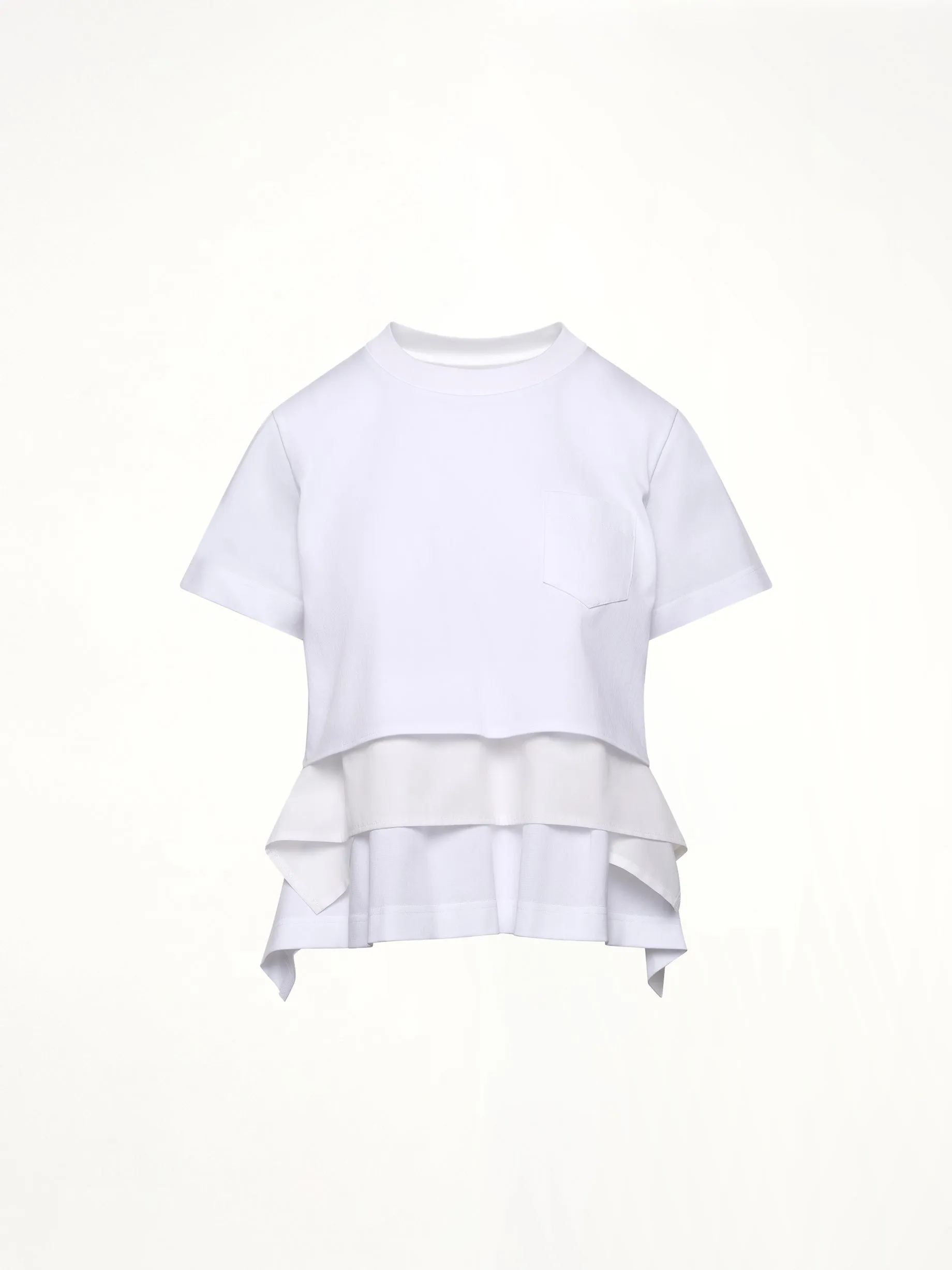 Poplin x Cotton Jersey T-Shirt in Off White sold by MARAIS product image thumbnail 2