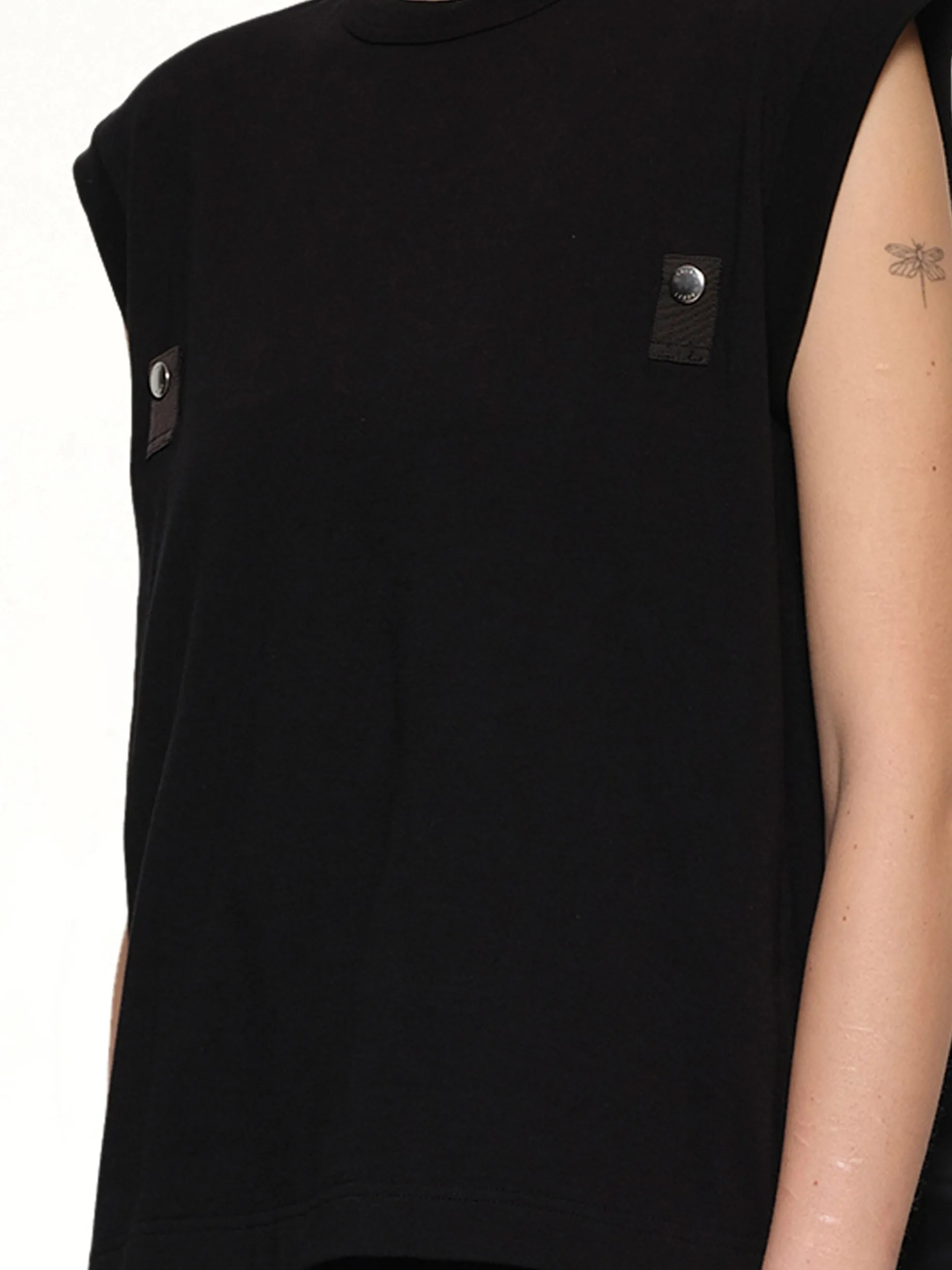 Cotton Jersey x Nylon Twill T-Shirt in Black sold by MARAIS product image thumbnail 3
