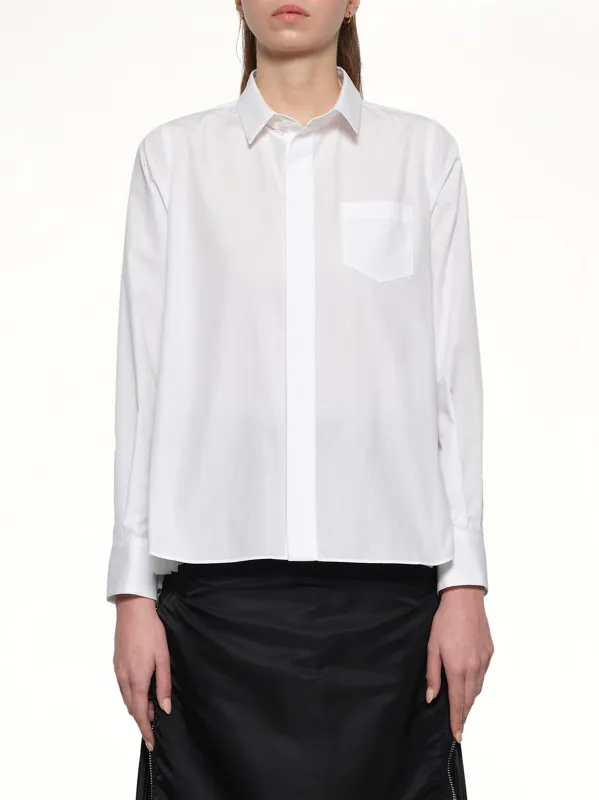 Poplin x Chiffon Shirt in Off White made by MARAIS