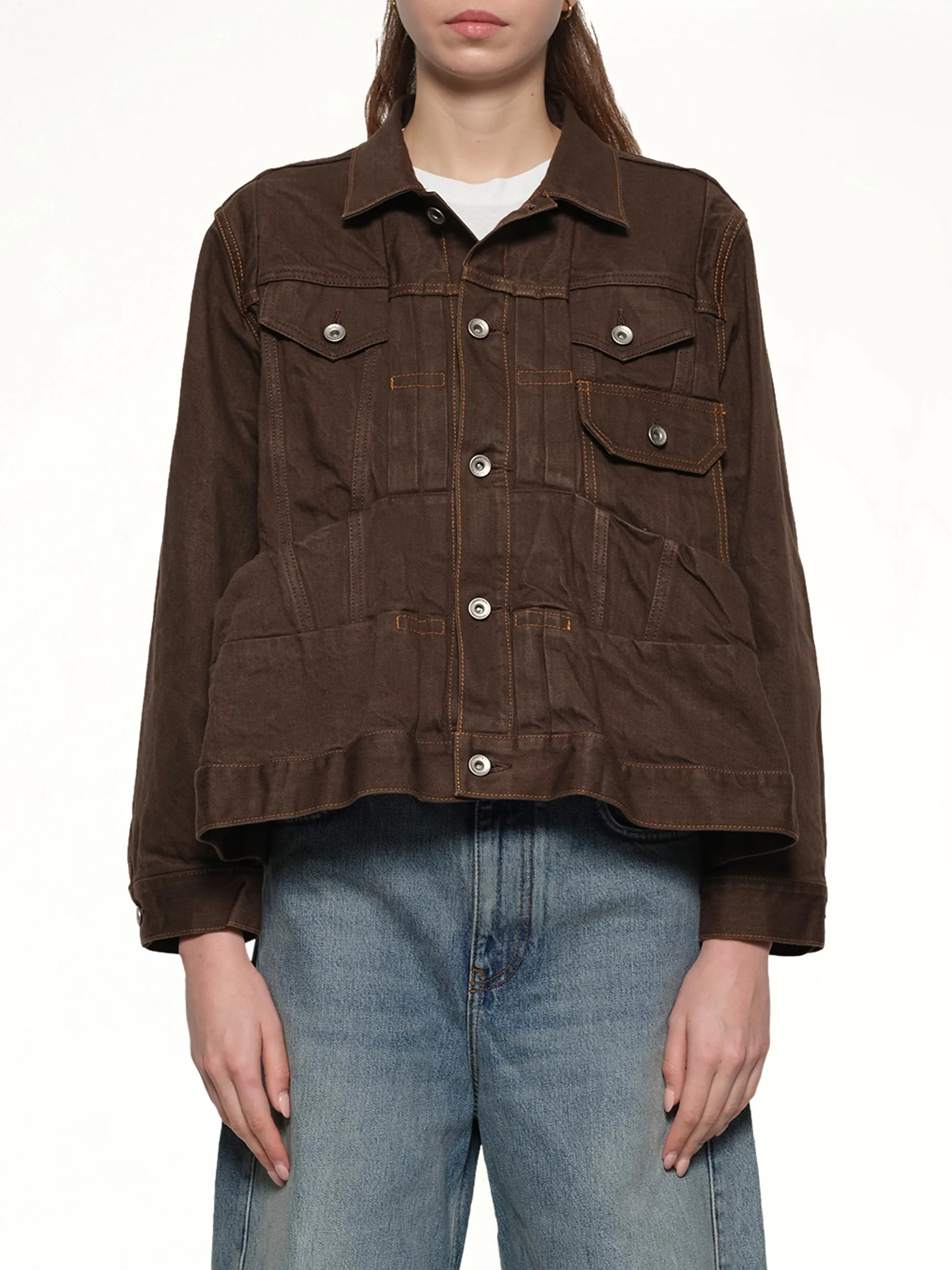 Denim Jacket in Brown sold by MARAIS