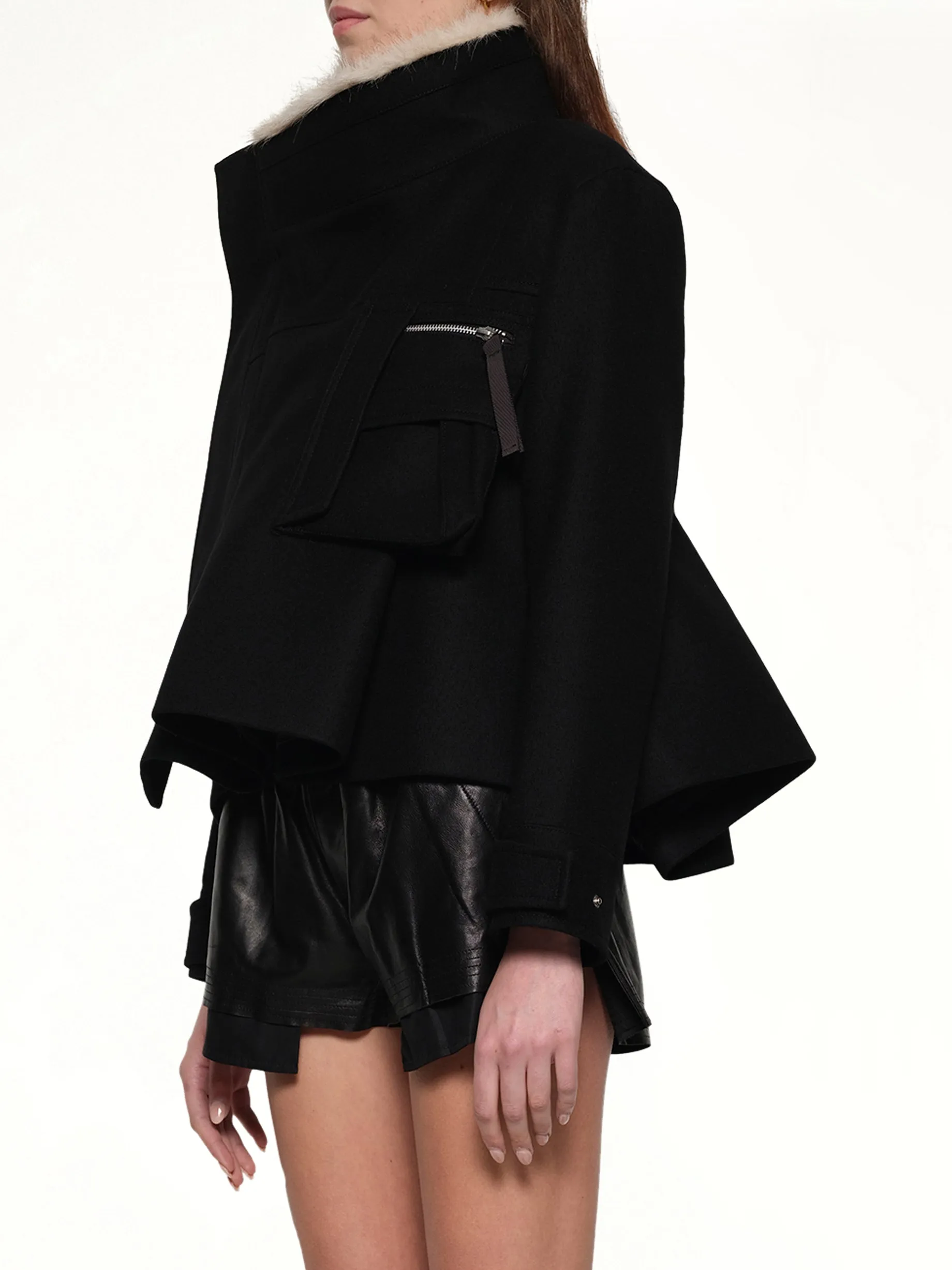 Wool Melton Blouson in Black sold by MARAIS product image thumbnail 4