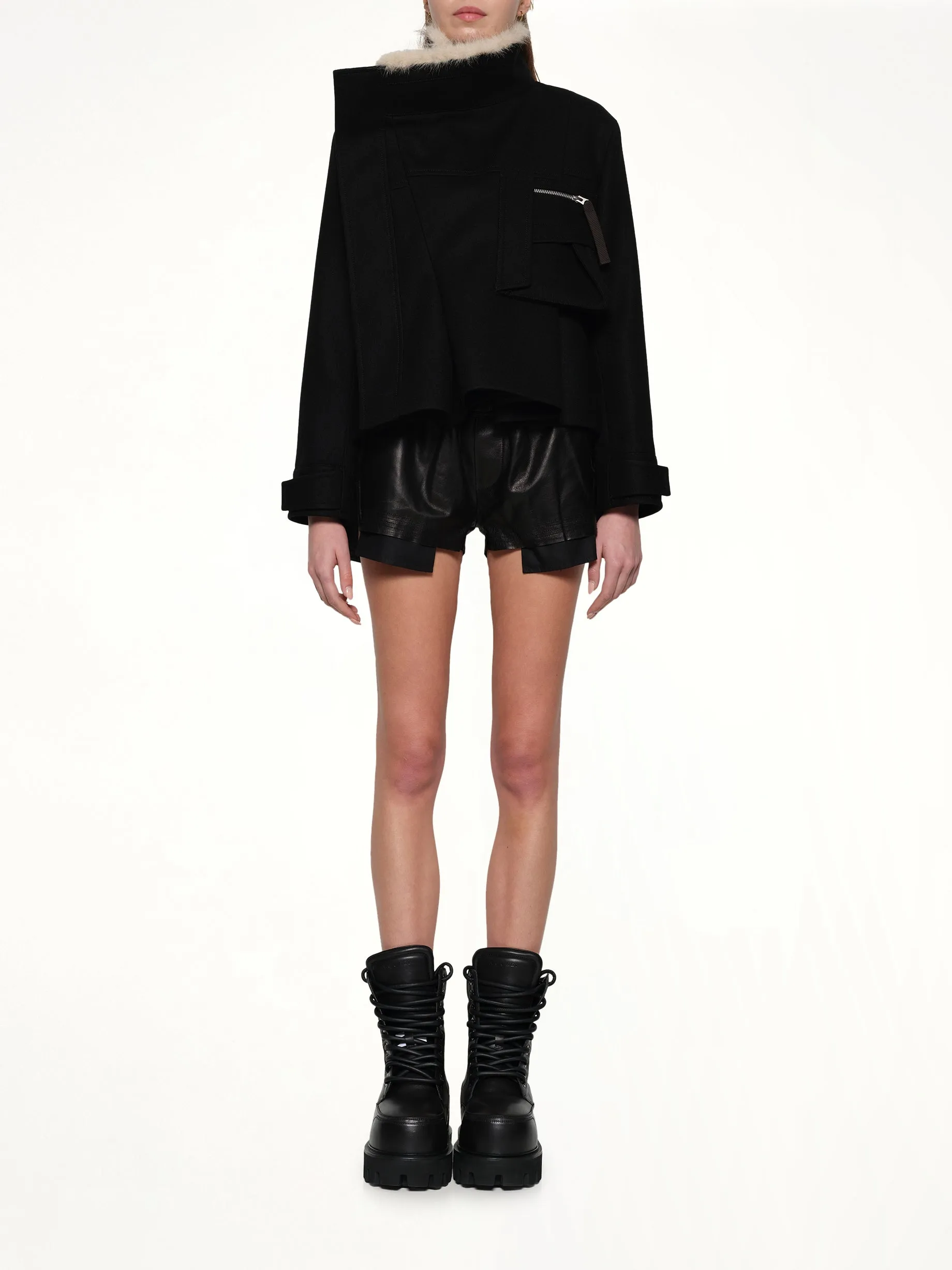 Wool Melton Blouson in Black sold by MARAIS product image thumbnail 2