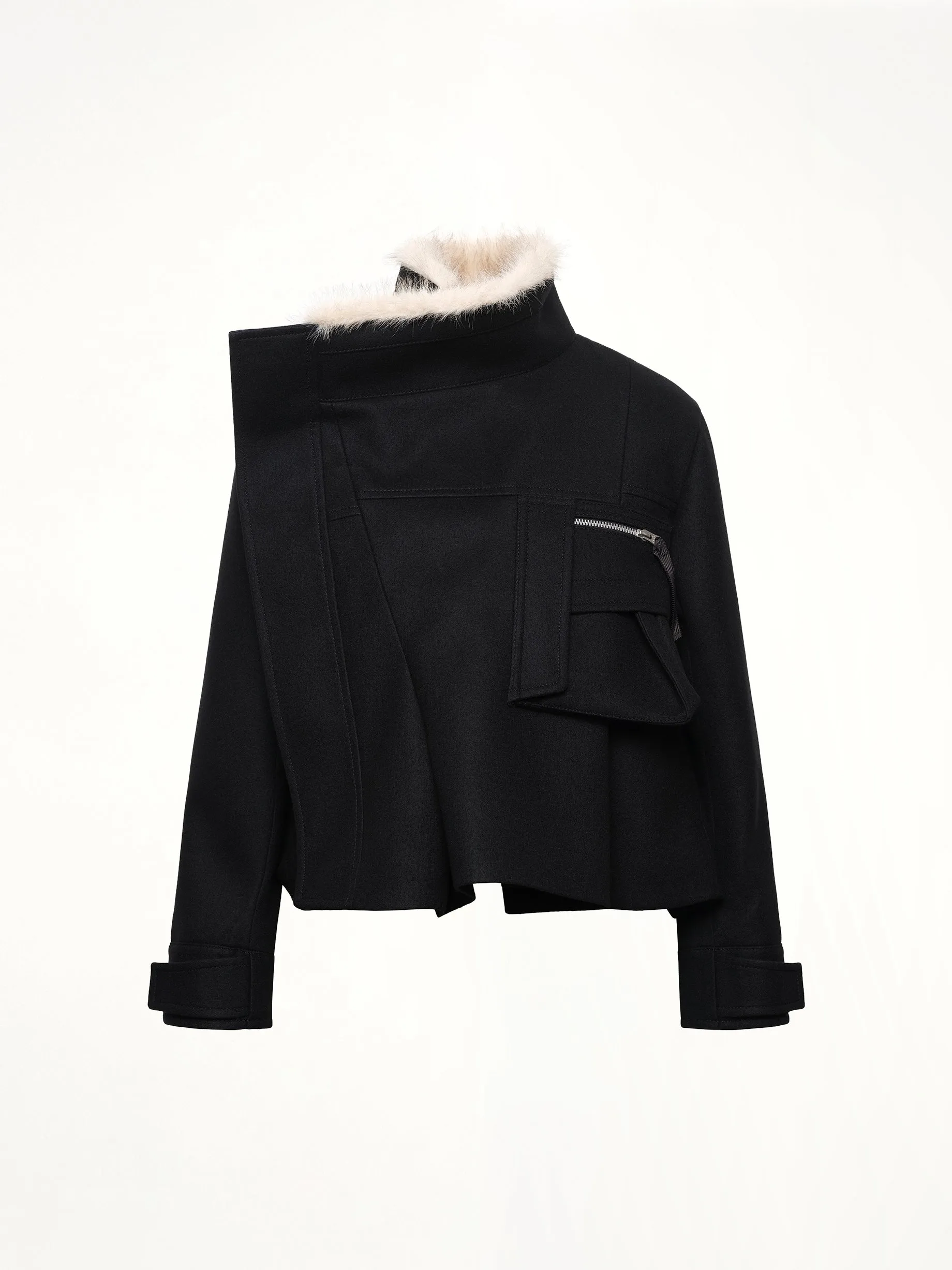 Wool Melton Blouson in Black sold by MARAIS product image thumbnail 3