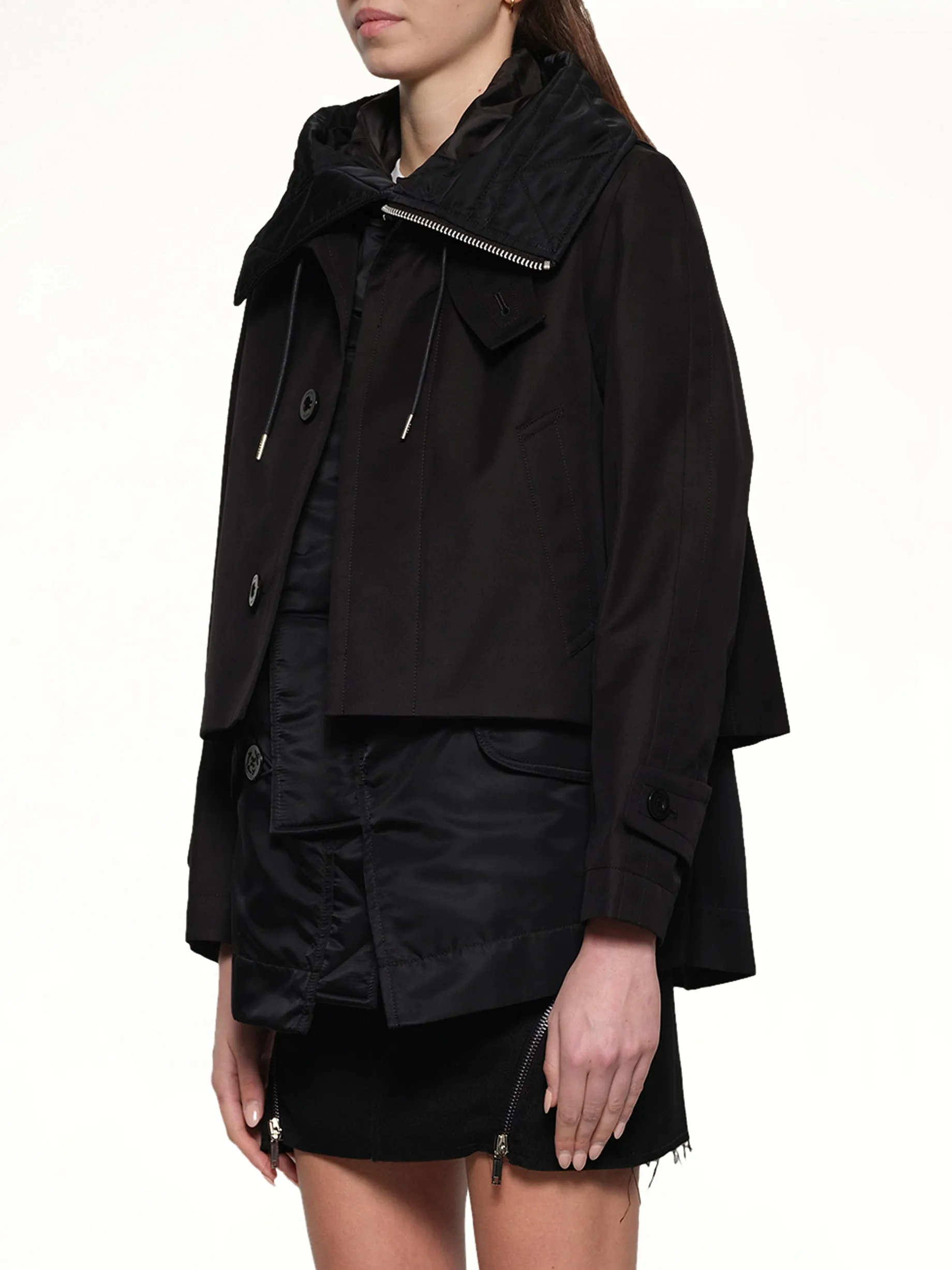 Cotton Gabardine Blouson in Black sold by MARAIS product image thumbnail 3