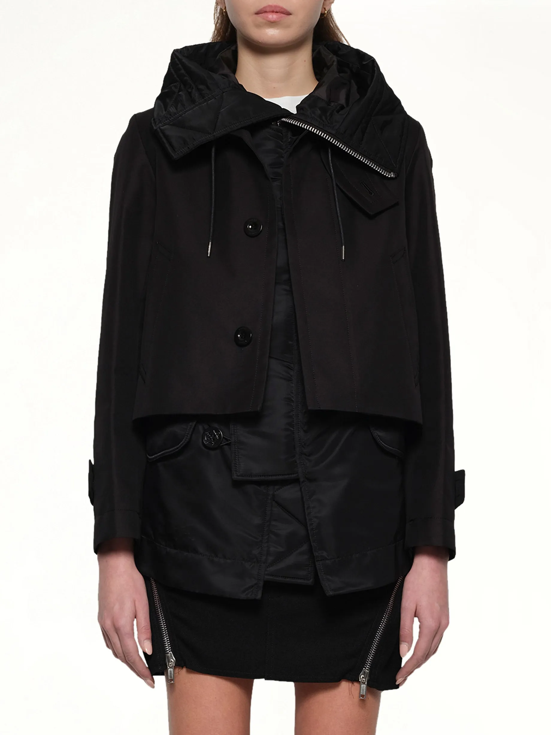Cotton Gabardine Blouson in Black sold by MARAIS