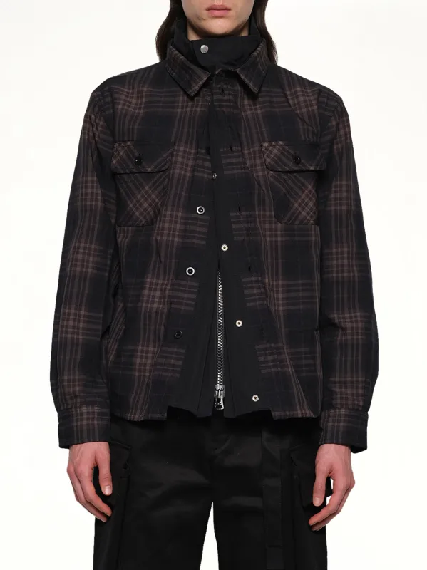 Plaid Shirt in Black made by Sacai
