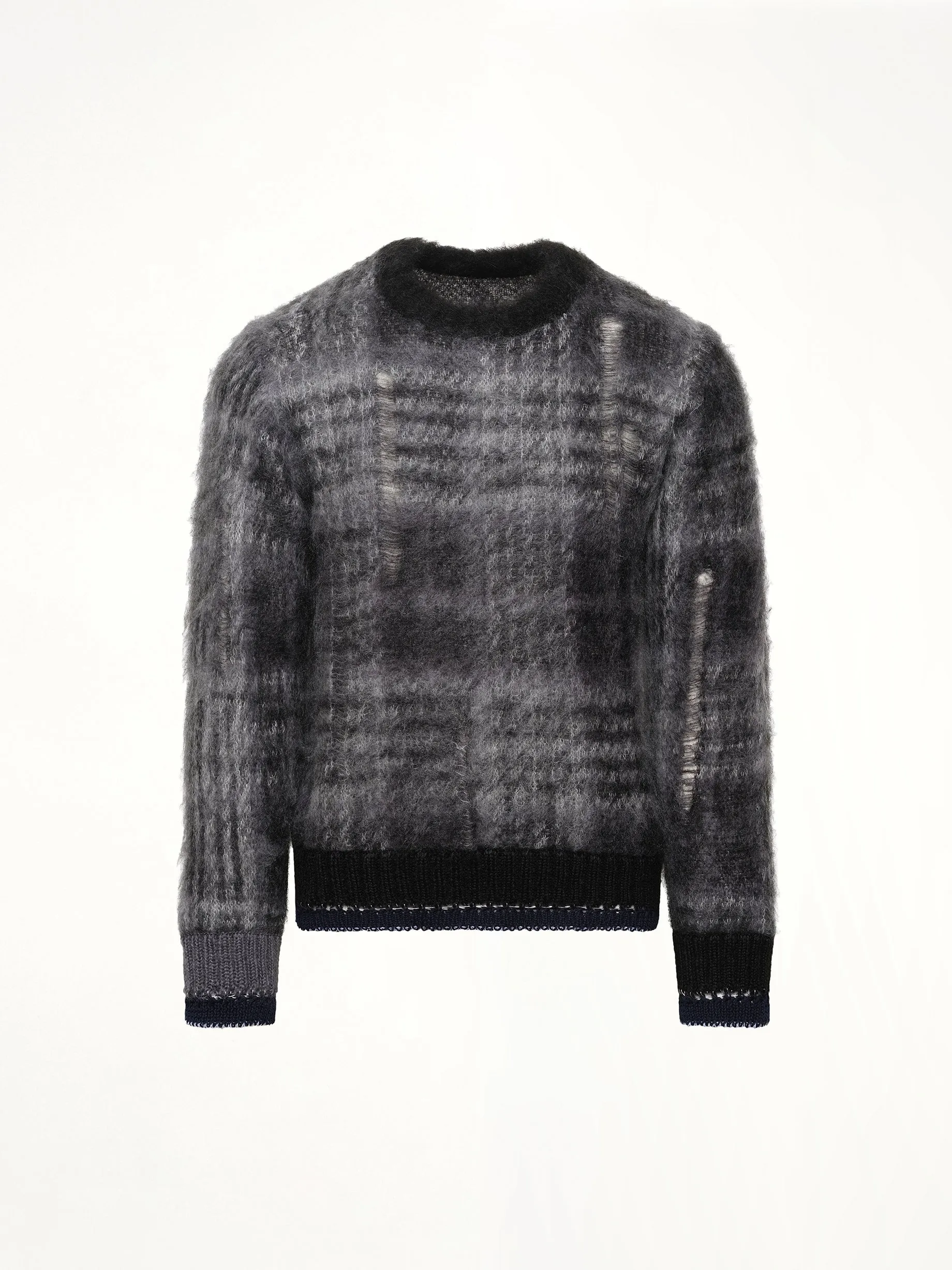 Plaid Mohair Knit Pullover in Black sold by MARAIS product image thumbnail 2