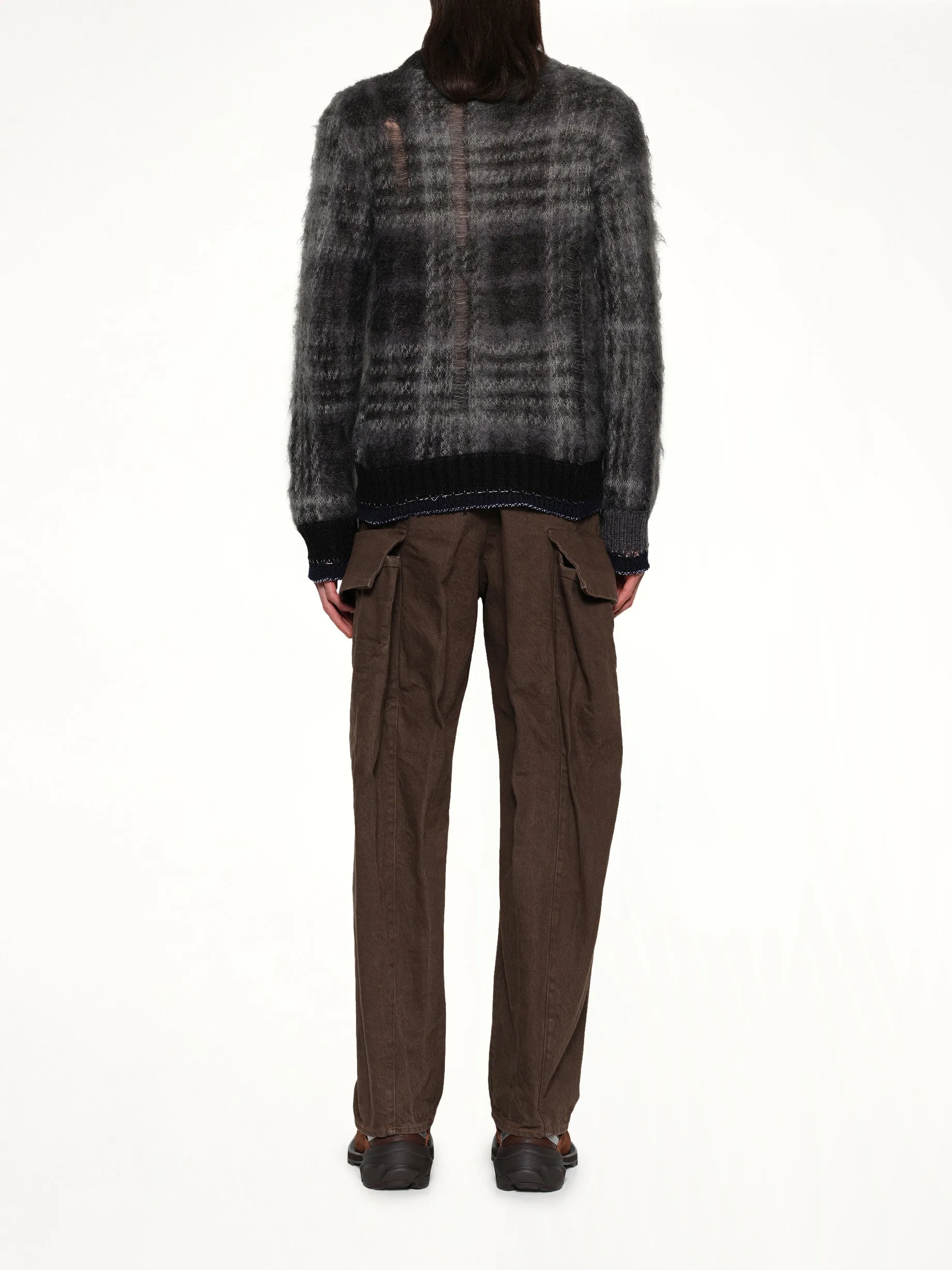 Plaid Mohair Knit Pullover in Black sold by MARAIS product image thumbnail 5