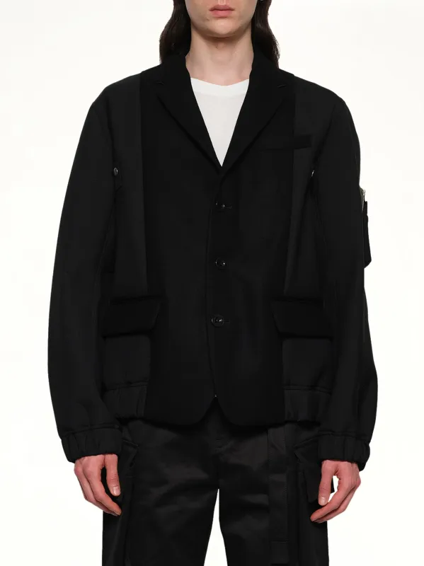 Wool Melton Jacket in Black sold by MARAIS