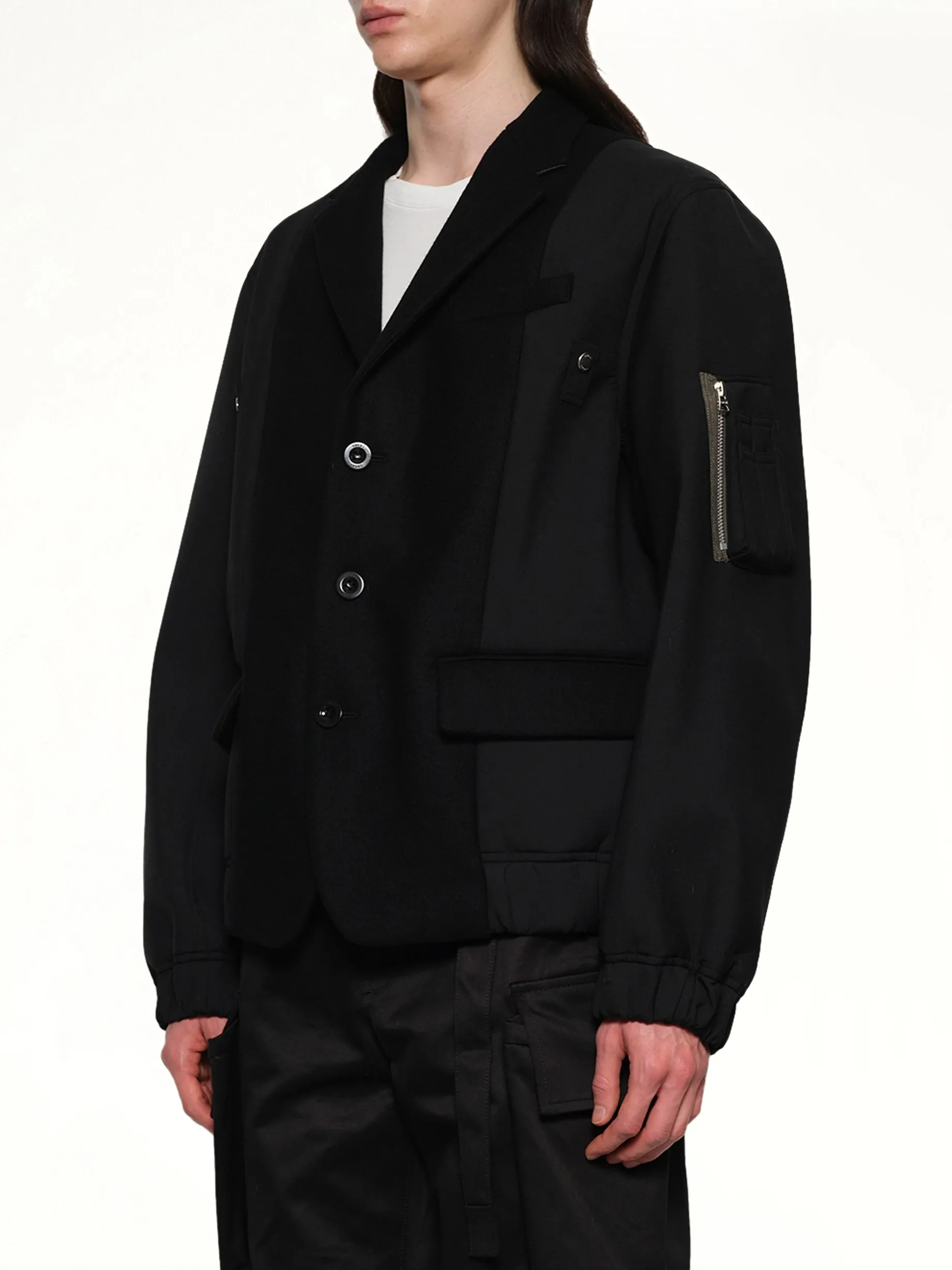 Wool Melton Jacket in Black sold by MARAIS product image thumbnail 3