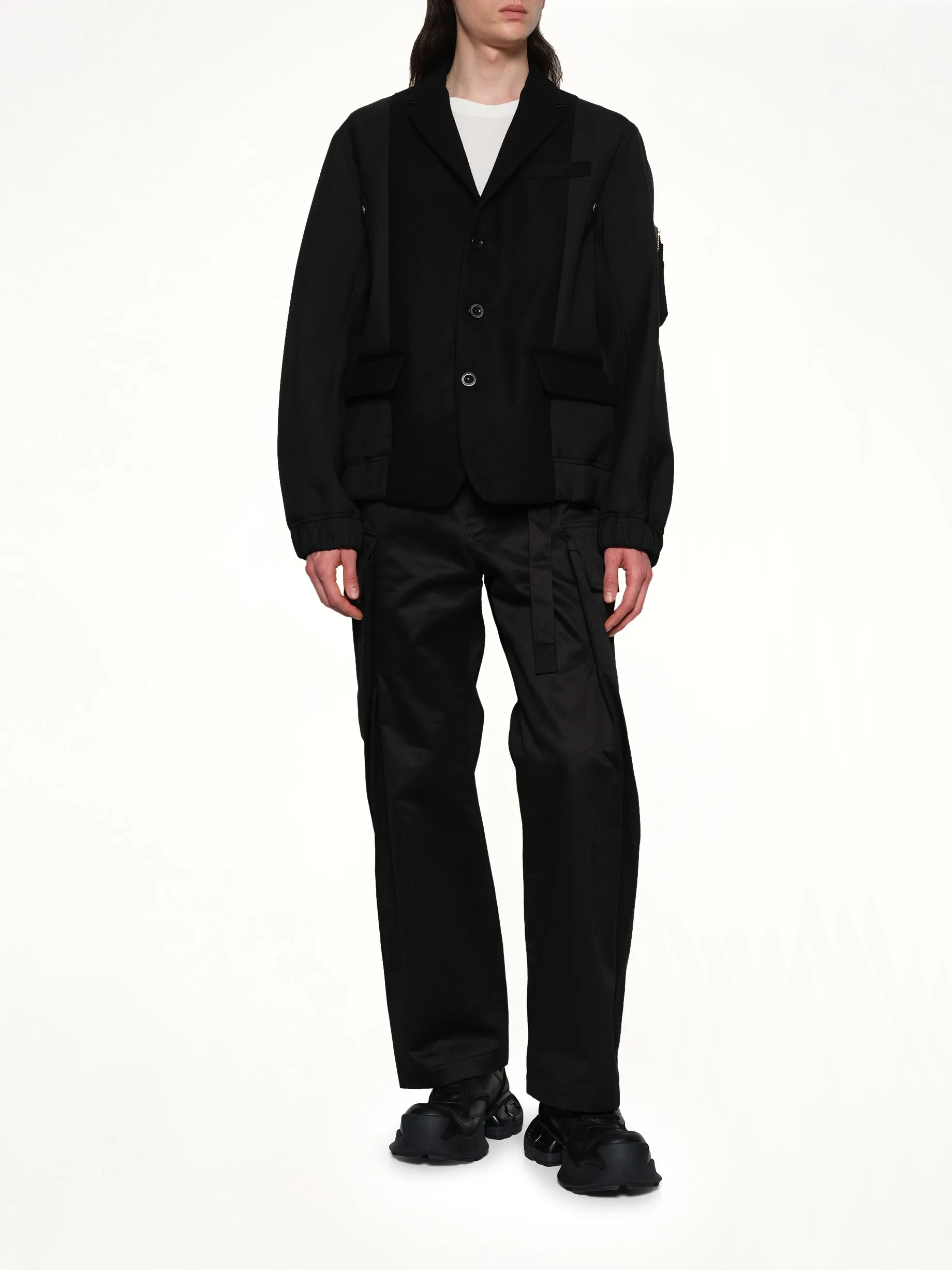 Wool Melton Jacket in Black sold by MARAIS product image thumbnail 4