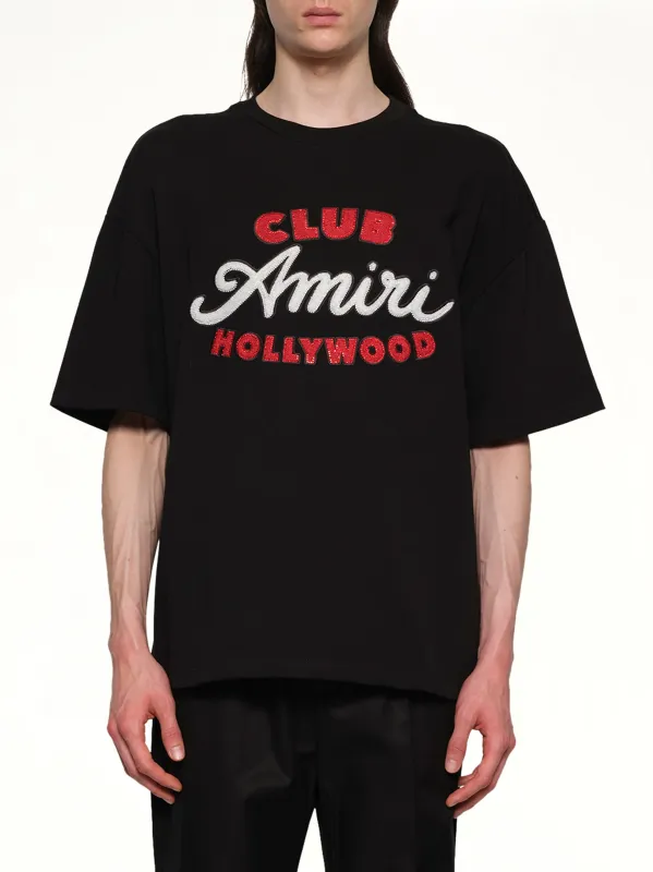 Club Amiri Overzied Tee in Black sold by MARAIS