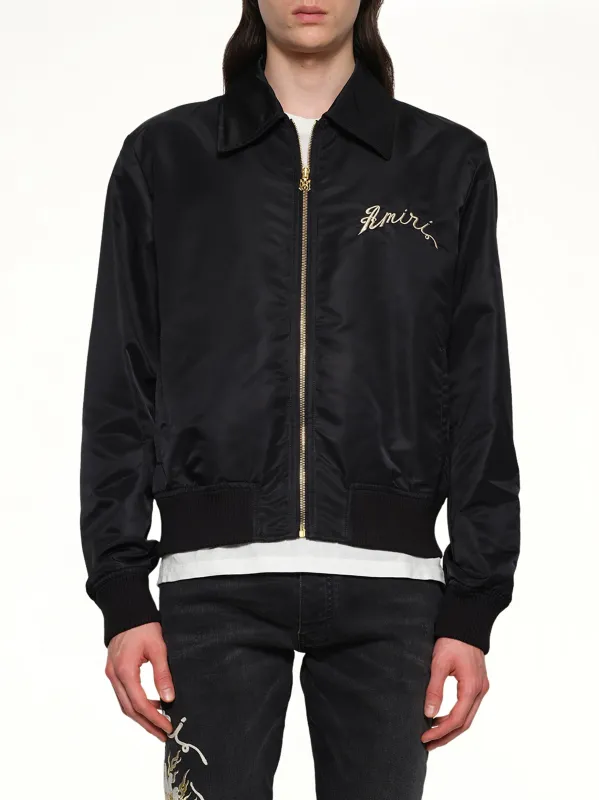 AMIRI Dragon Nylon Bomber in Black sold by MARAIS