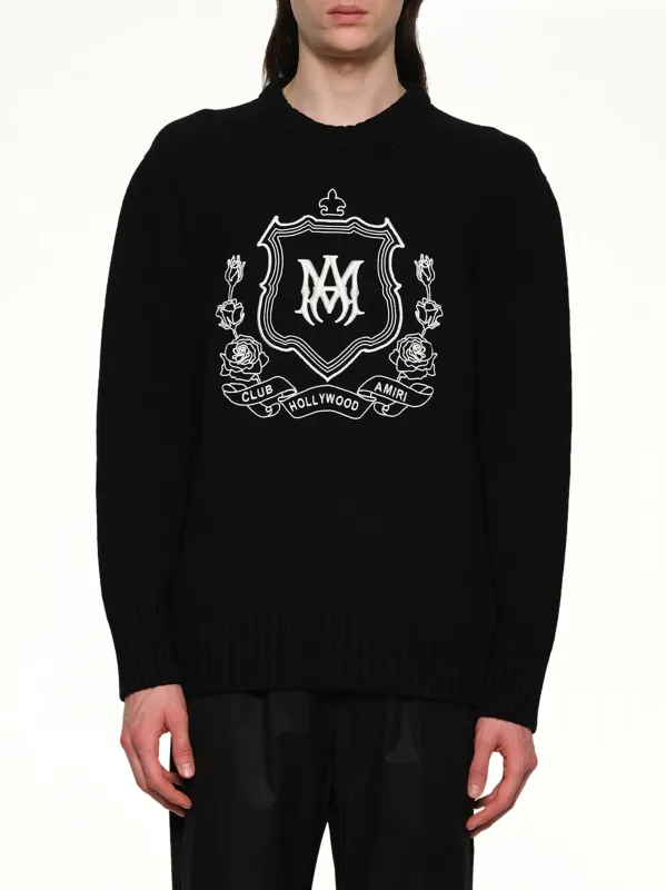 MA Crest Crewneck in Black made by AMIRI
