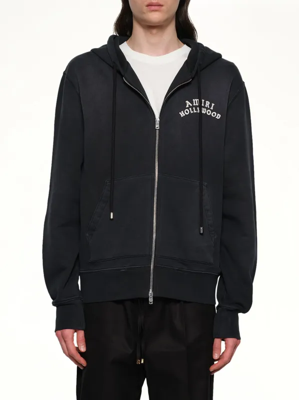 Amiri Hollywood Zip Hoodie in Black sold by MARAIS