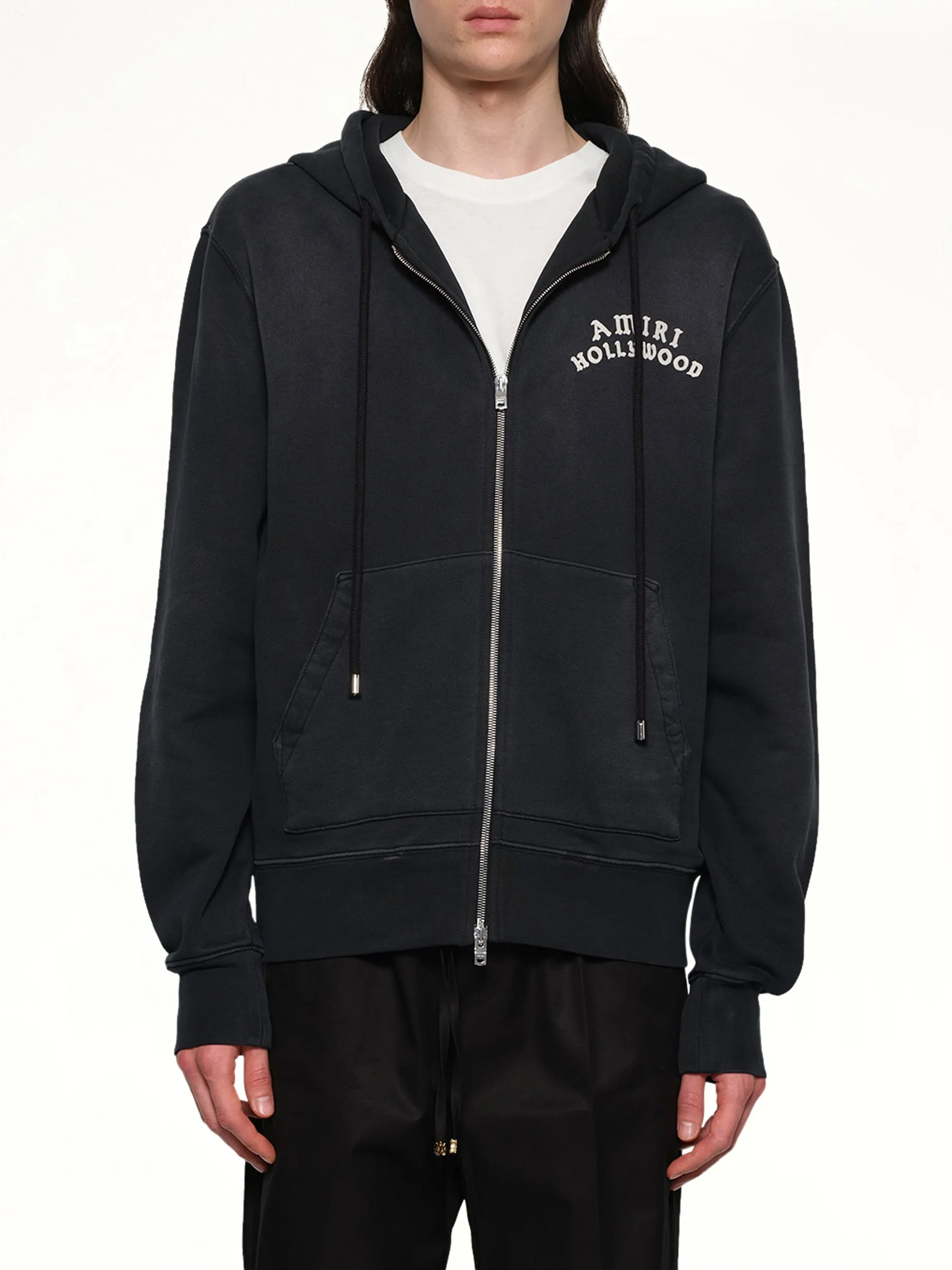 Amiri Hollywood Zip Hoodie in Black sold by MARAIS