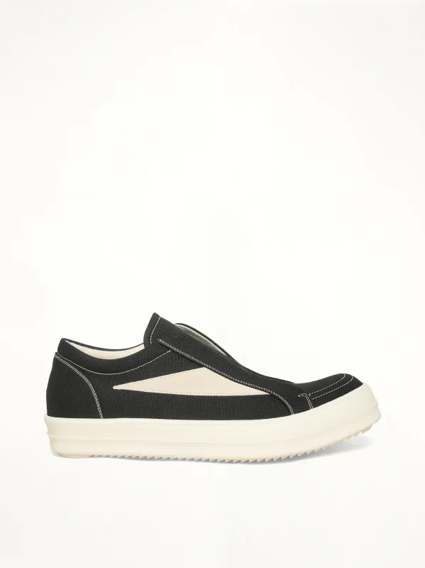 Laceless Vintage Sneaks in Black/Milk/Milk sold by MARAIS
