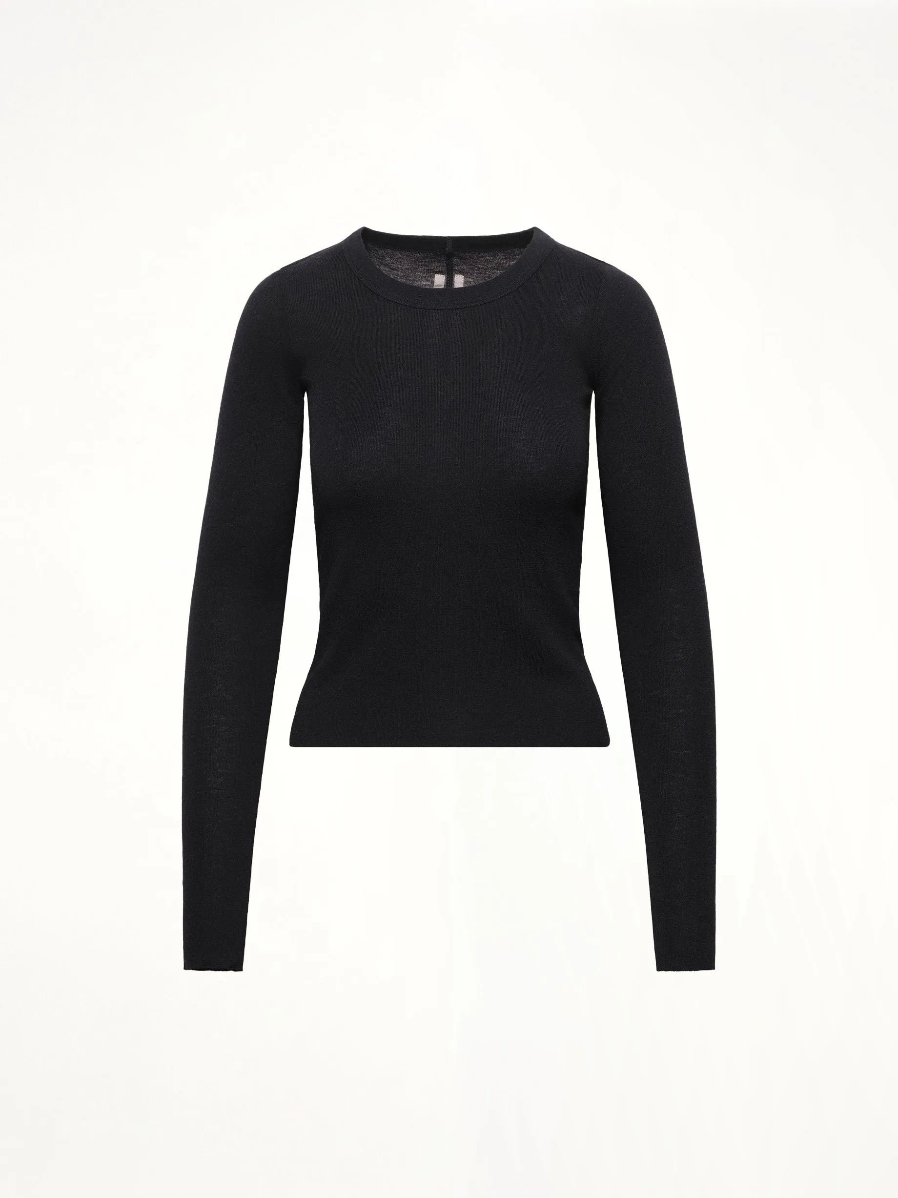 Cropped Rib Long Sleeve T in Black sold by MARAIS product image thumbnail 2