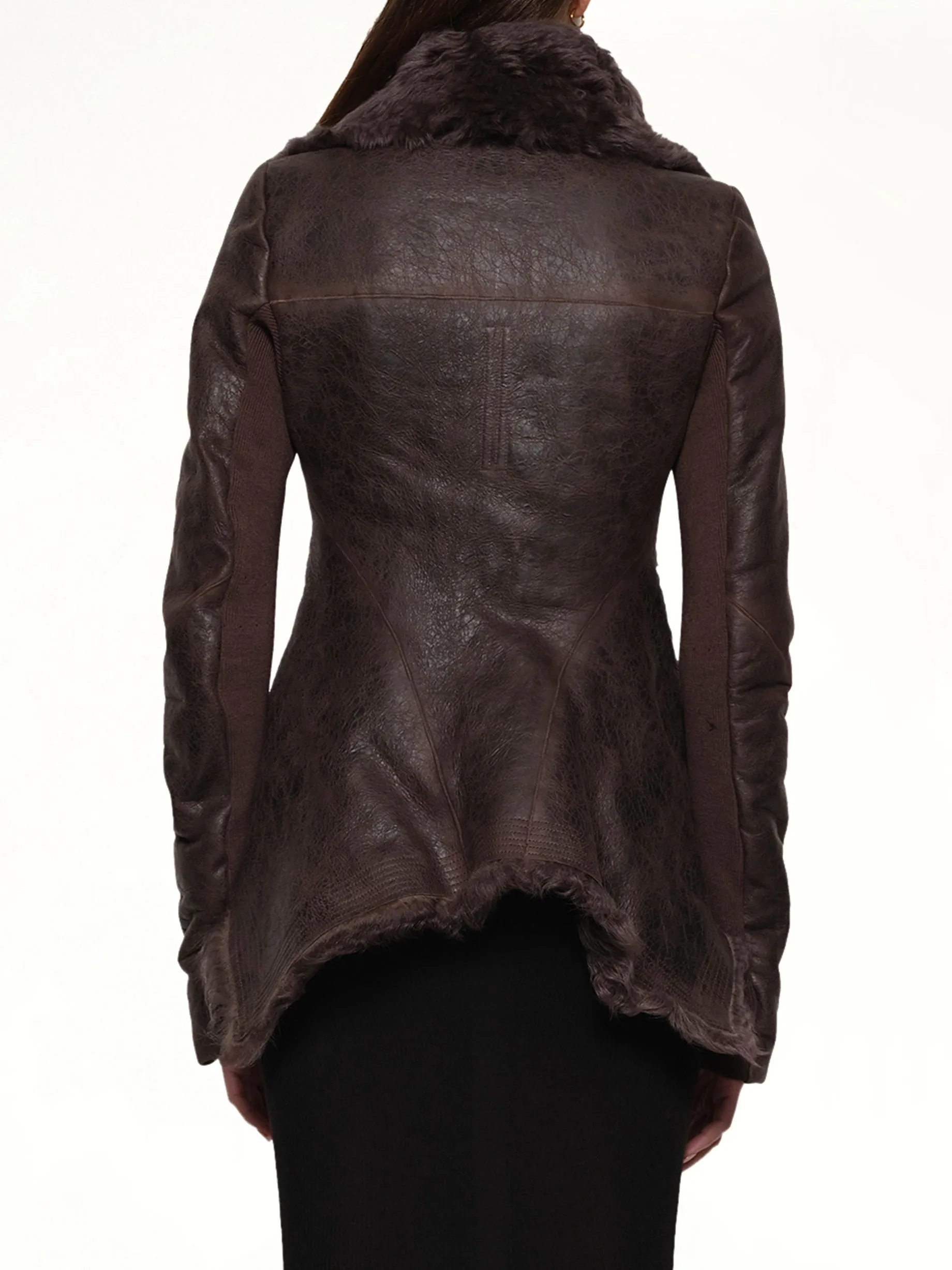 Naska Shearling Fur Jacket in Dark Dust sold by MARAIS product image thumbnail 5